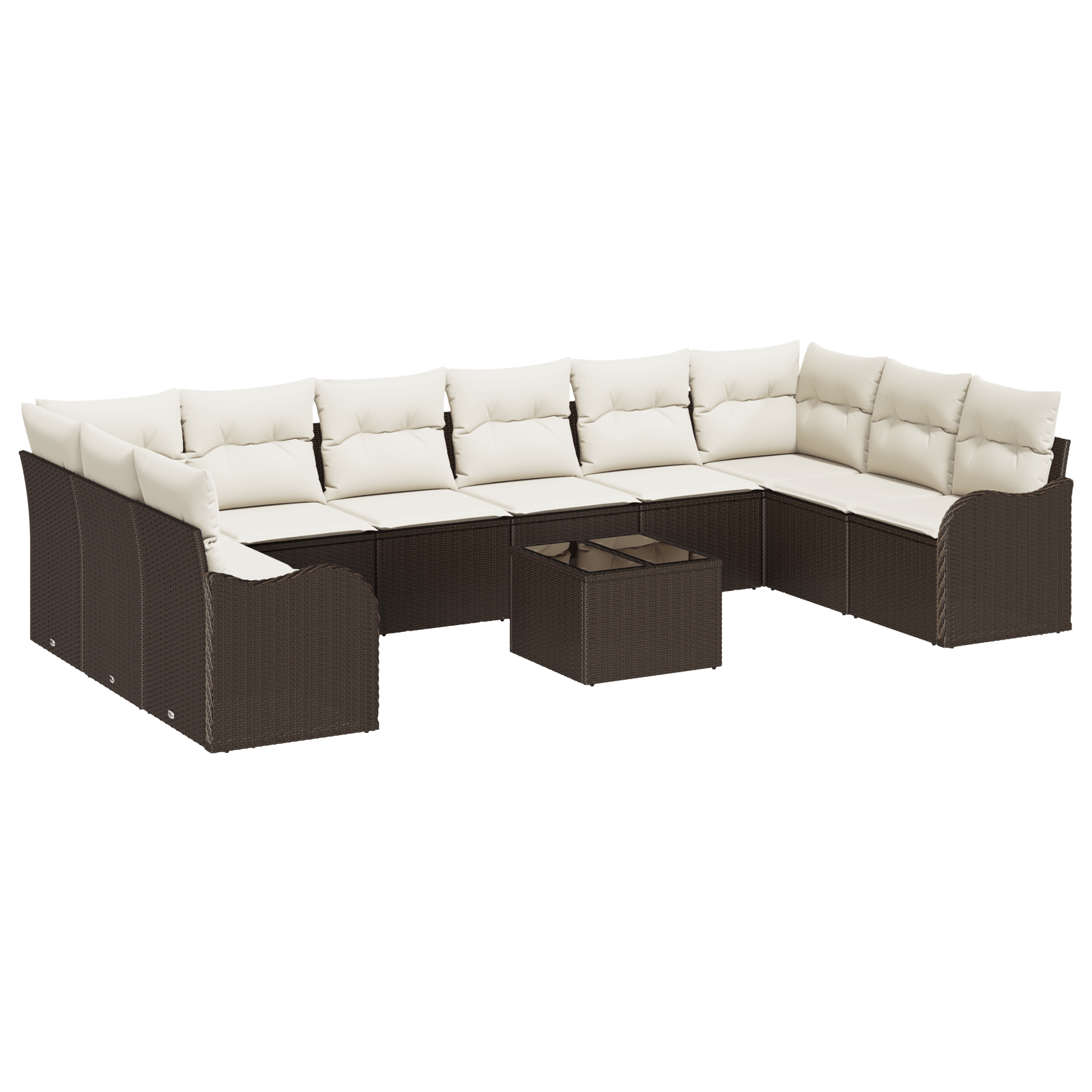 Set Canapea 10 Piese cu Perne Ratan Gri — imaginea 2