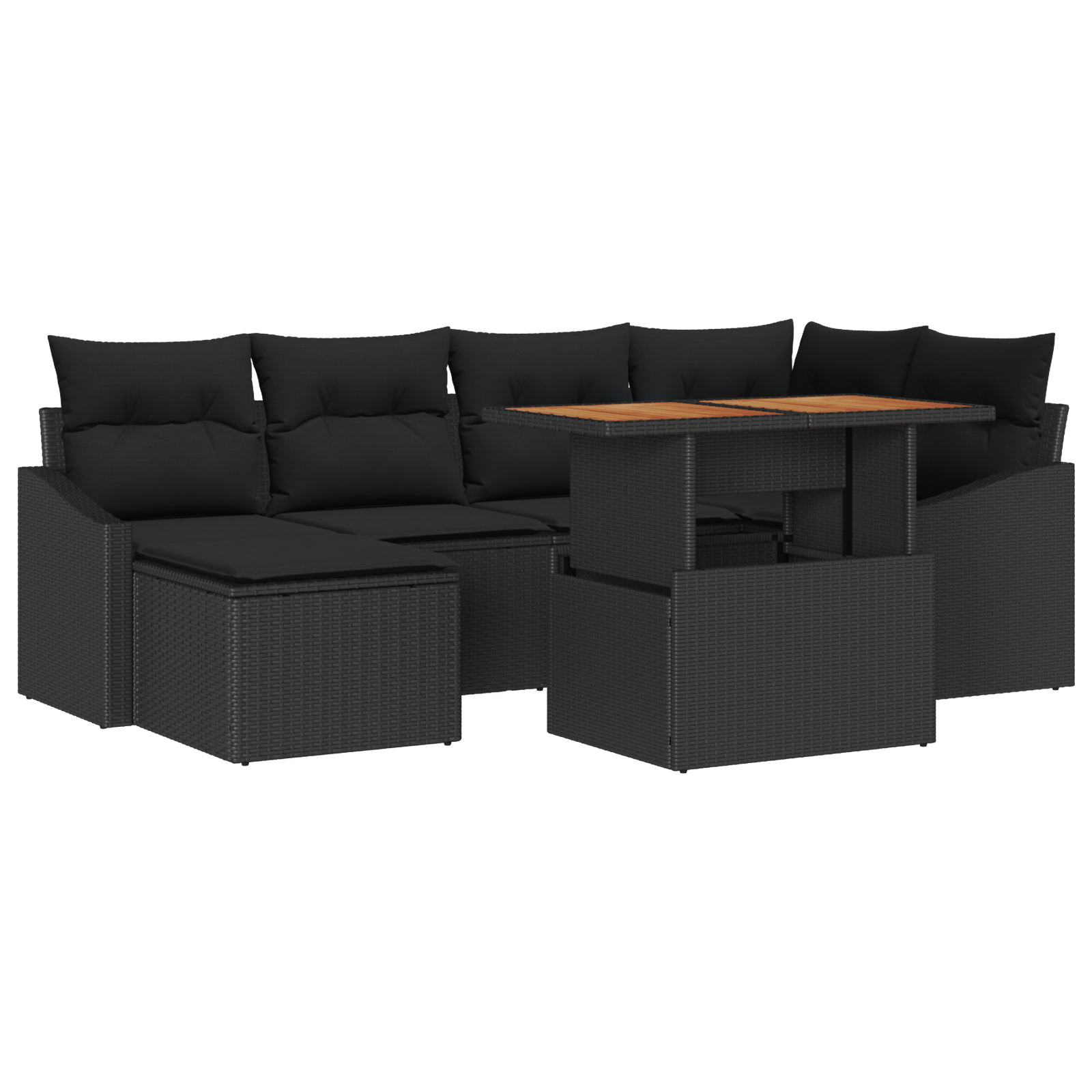Set de Canapea cu 7 Piese cu Perne Ratan Polivor — imaginea 2