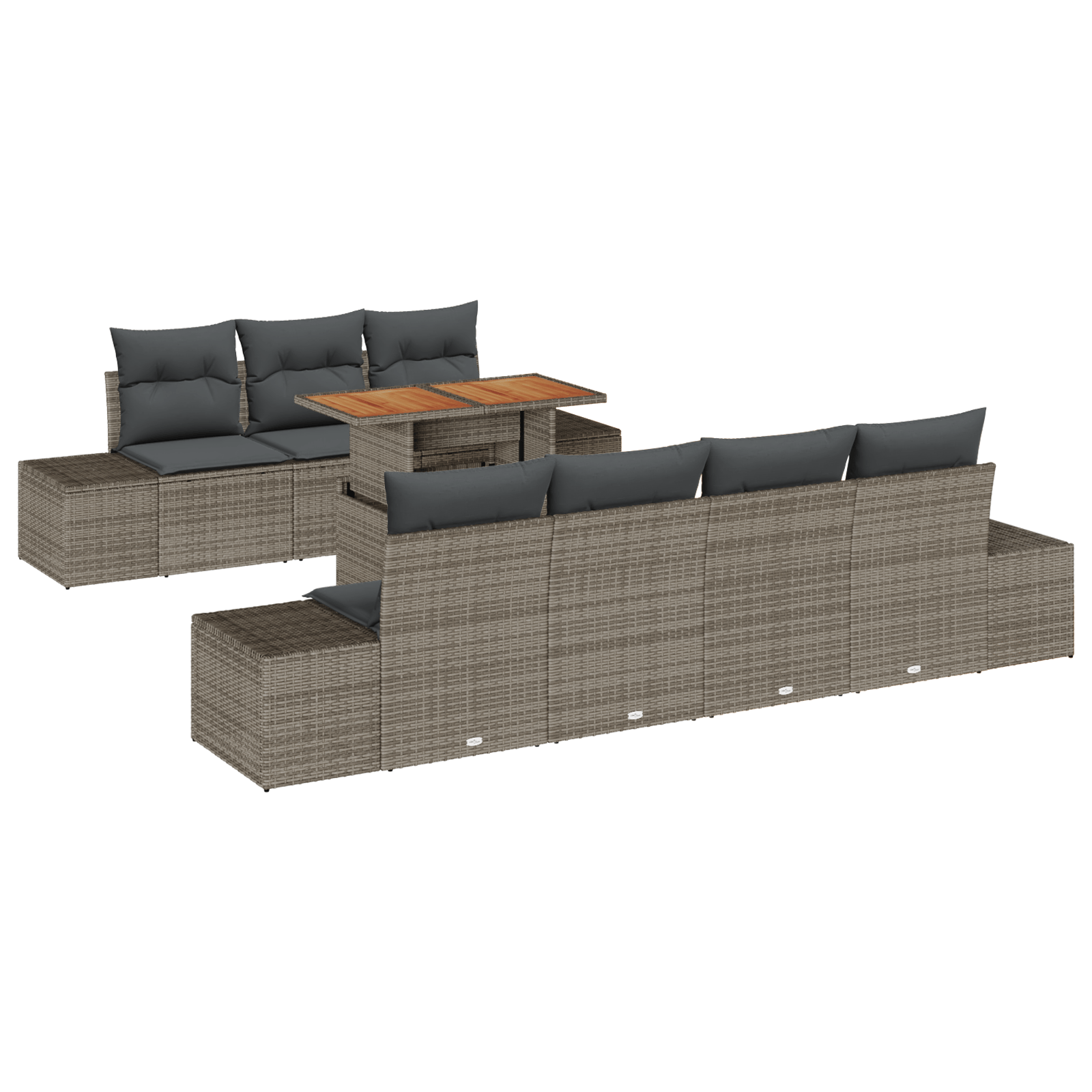 Set de Sofa cu 8 Piese si Perne Gri — imaginea 2