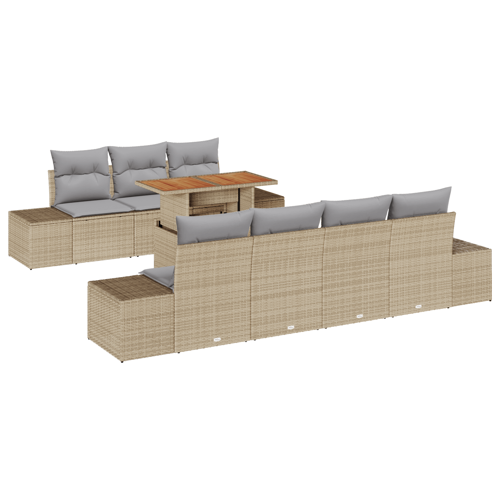 Set Canapea 8 Piese Bej Ratan Polimeric — imaginea 2