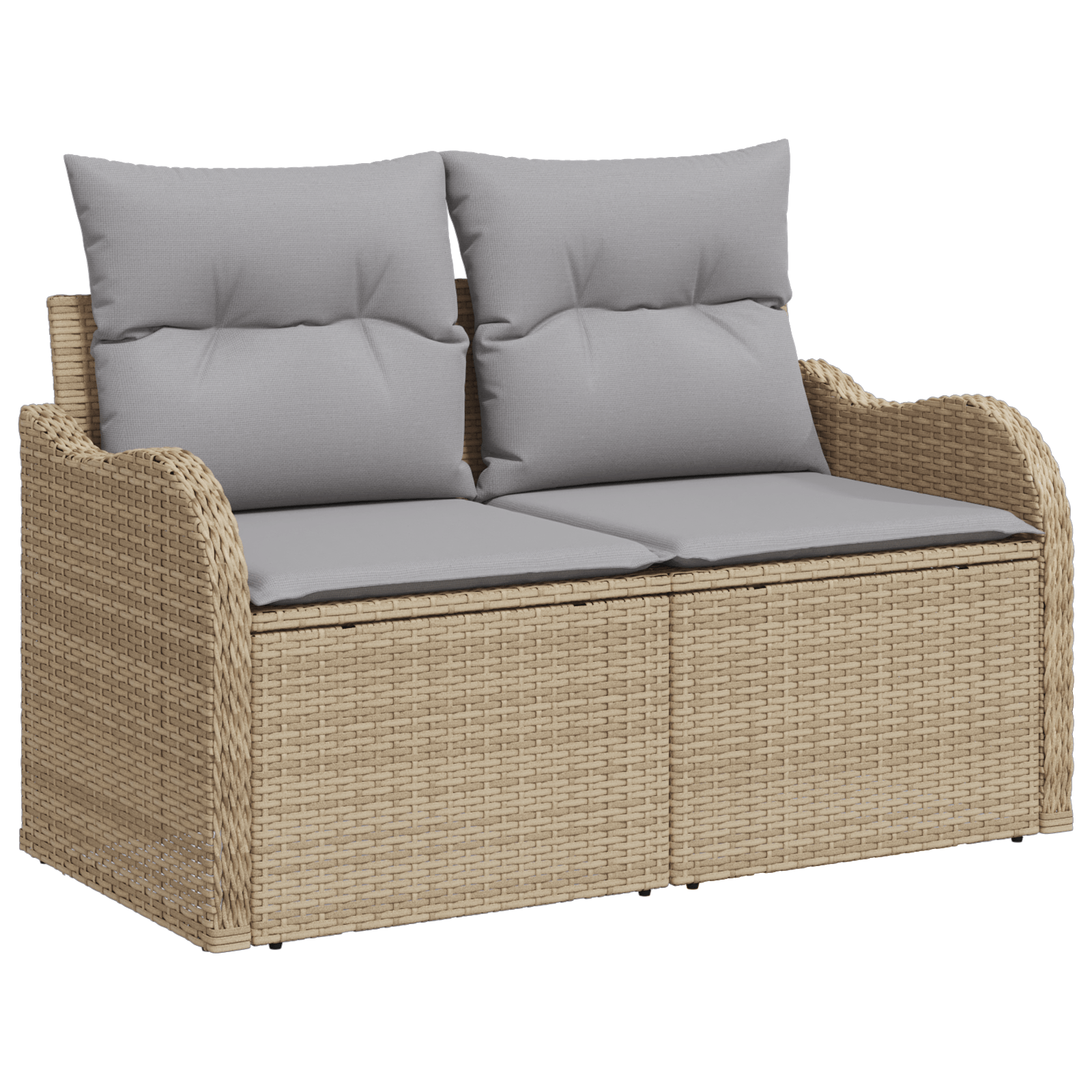 Set de canapea cu 6 piese si perne - Ratan Bej — imaginea 4