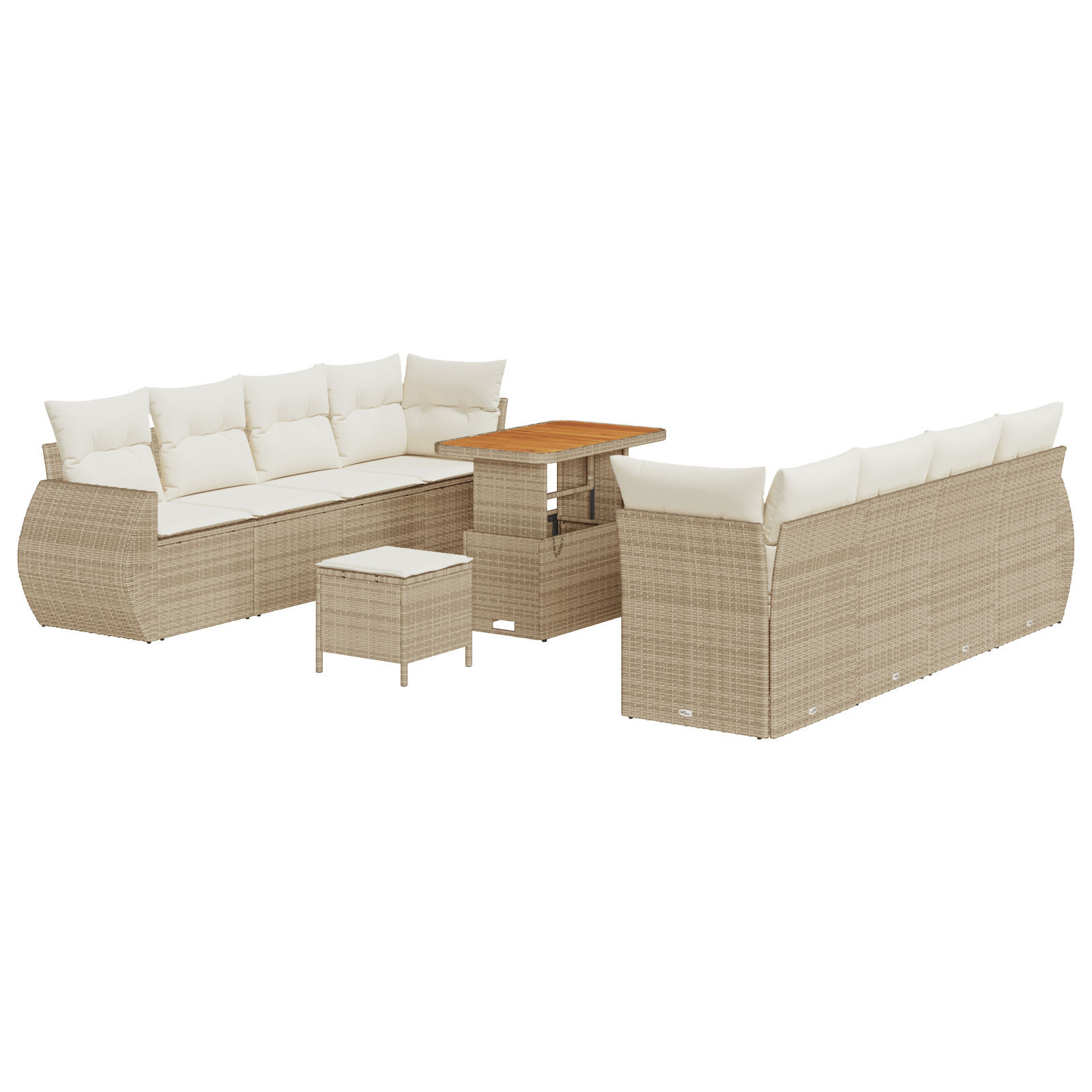 Set de sofa pentru patru persoane Set de 4 Bej, Alb crem — imaginea 2