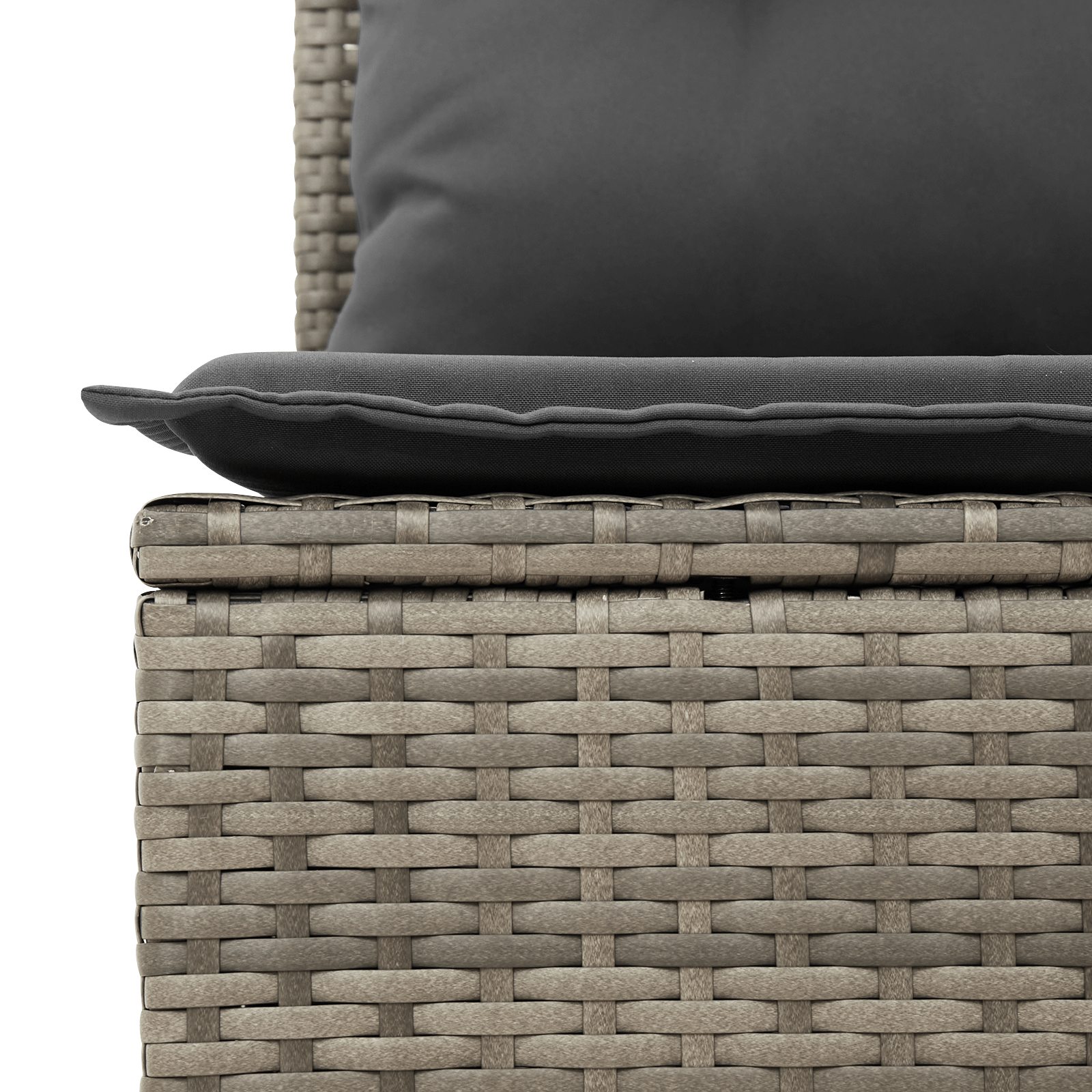 Set Sofa 9 Piese Gri Ratan Poliester Acacia cu Perne — imaginea 6