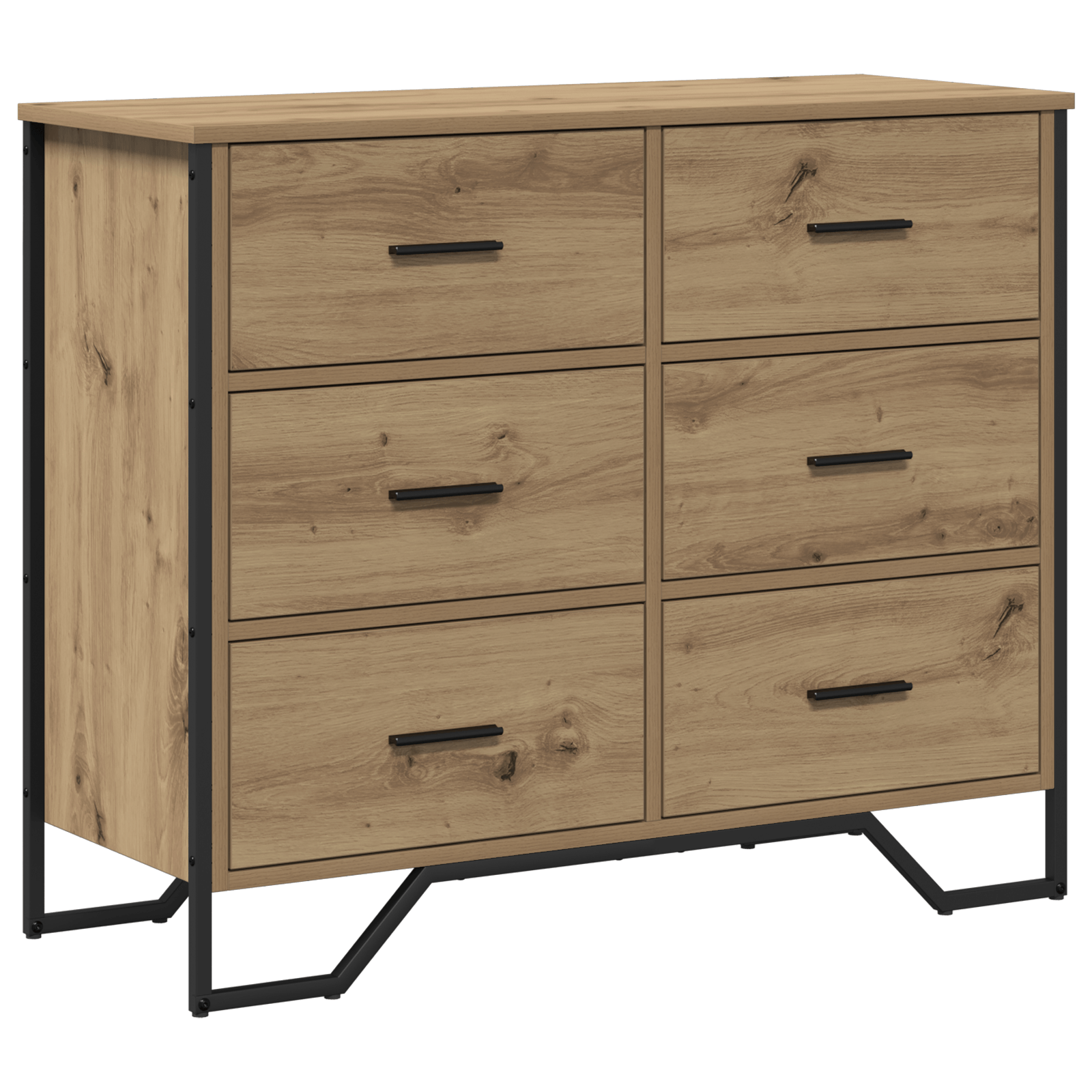 Comoda din Stejar Artizanal 91x35.5x74.5 cm Lemn Inginerizat — imaginea 2