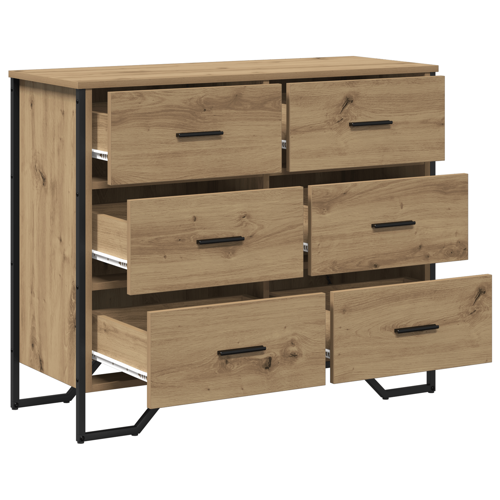 Comoda din Stejar Artizanal 91x35.5x74.5 cm Lemn Inginerizat — imaginea 5
