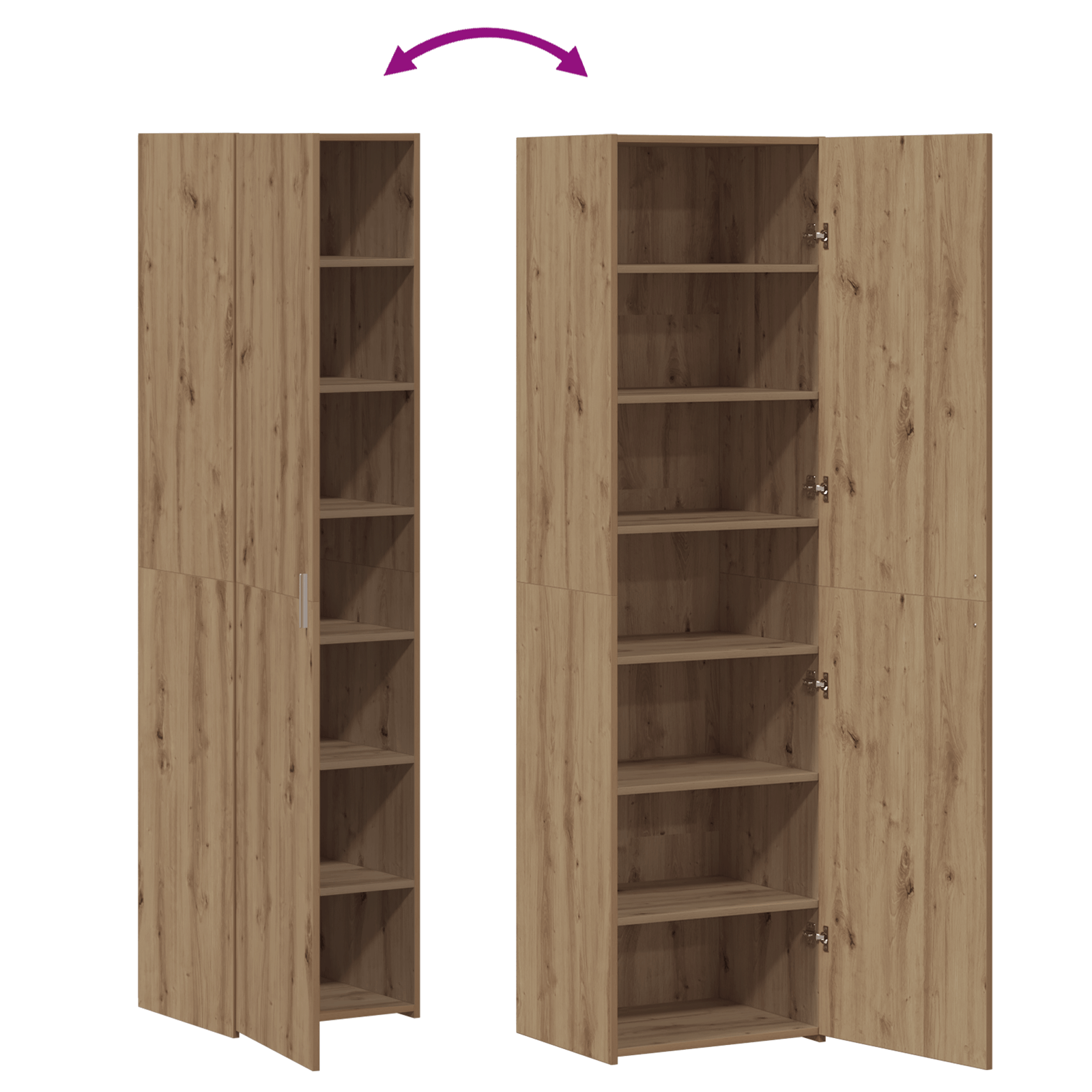 Mobilier inalt din stejar artizanal 50x42.5x185 cm Lemn imbinat — imaginea 12