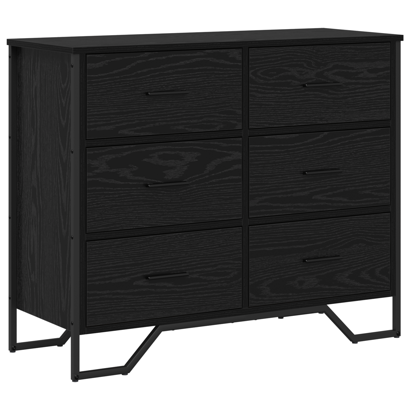 Comoda cu Sertare Stejar Negru 91x35.5x74.5 cm Lemn prelucrat — imaginea 2