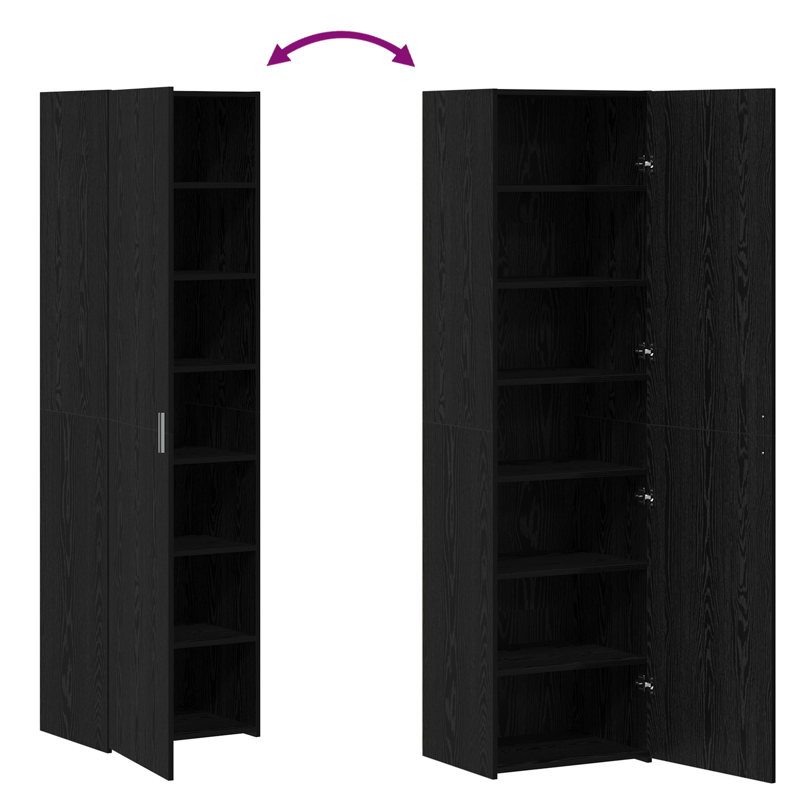 Inalt Stejar Negru 50x42.5x185 cm Lemn prelucrat — imaginea 12