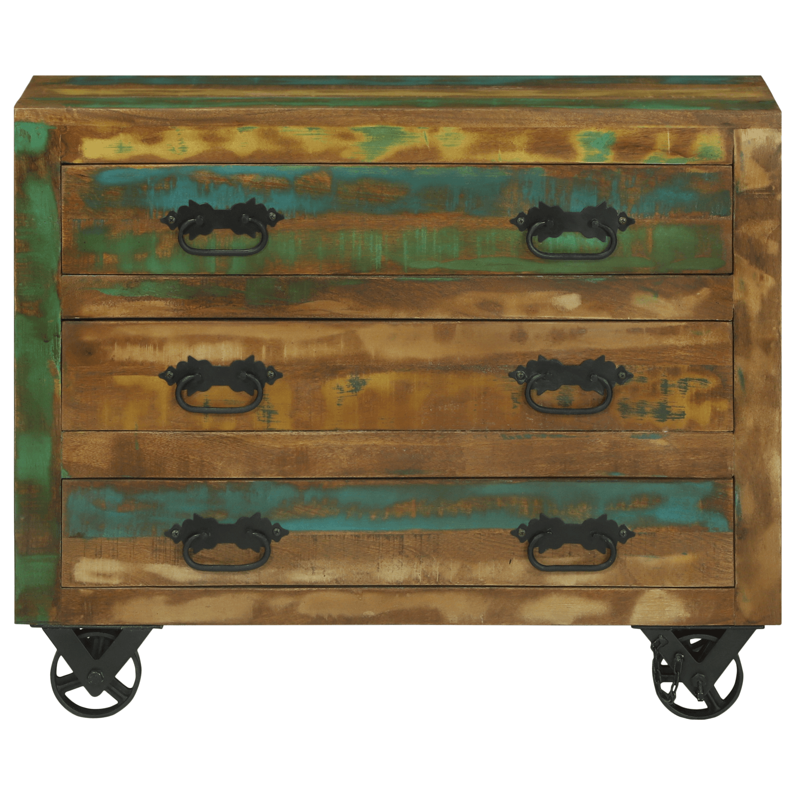 Dulap cu 3 sertare 80x30x65 cm Lemn masiv recuperat — imaginea 5