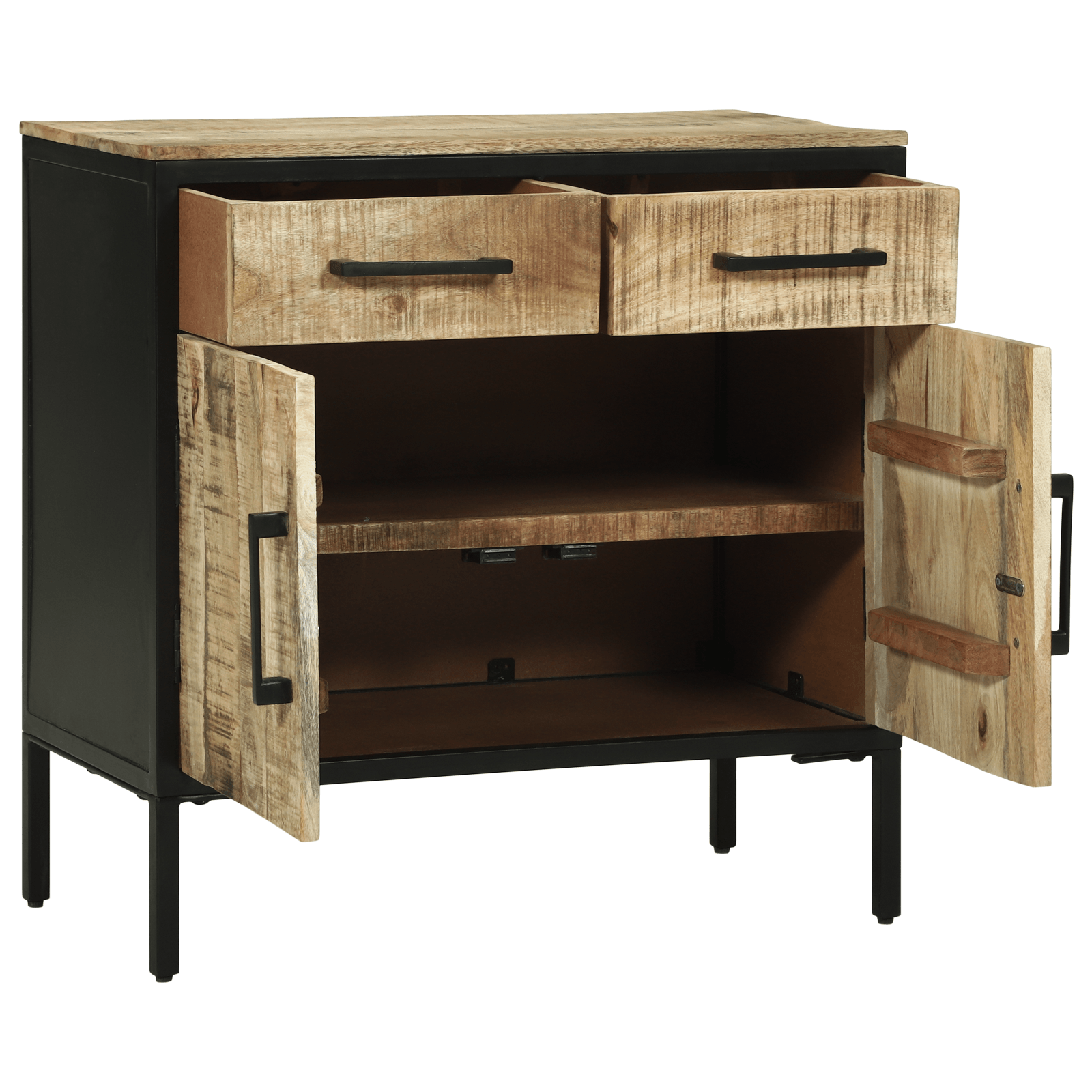 Bufet 70x35x70 cm Lemn Solid Brut Mango — imaginea 2