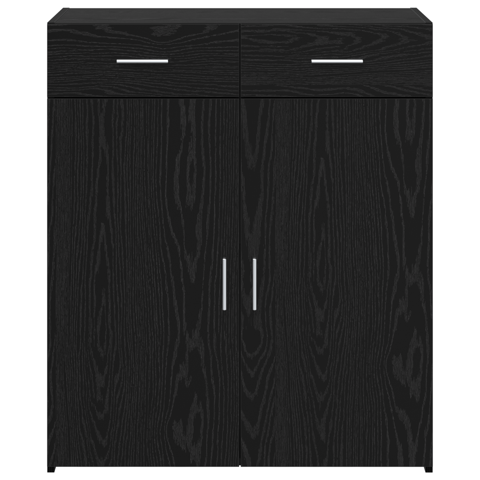 Sifonier Stejar Negru 80x42.5x93.5 cm Lemn Ingineresc — imaginea 6