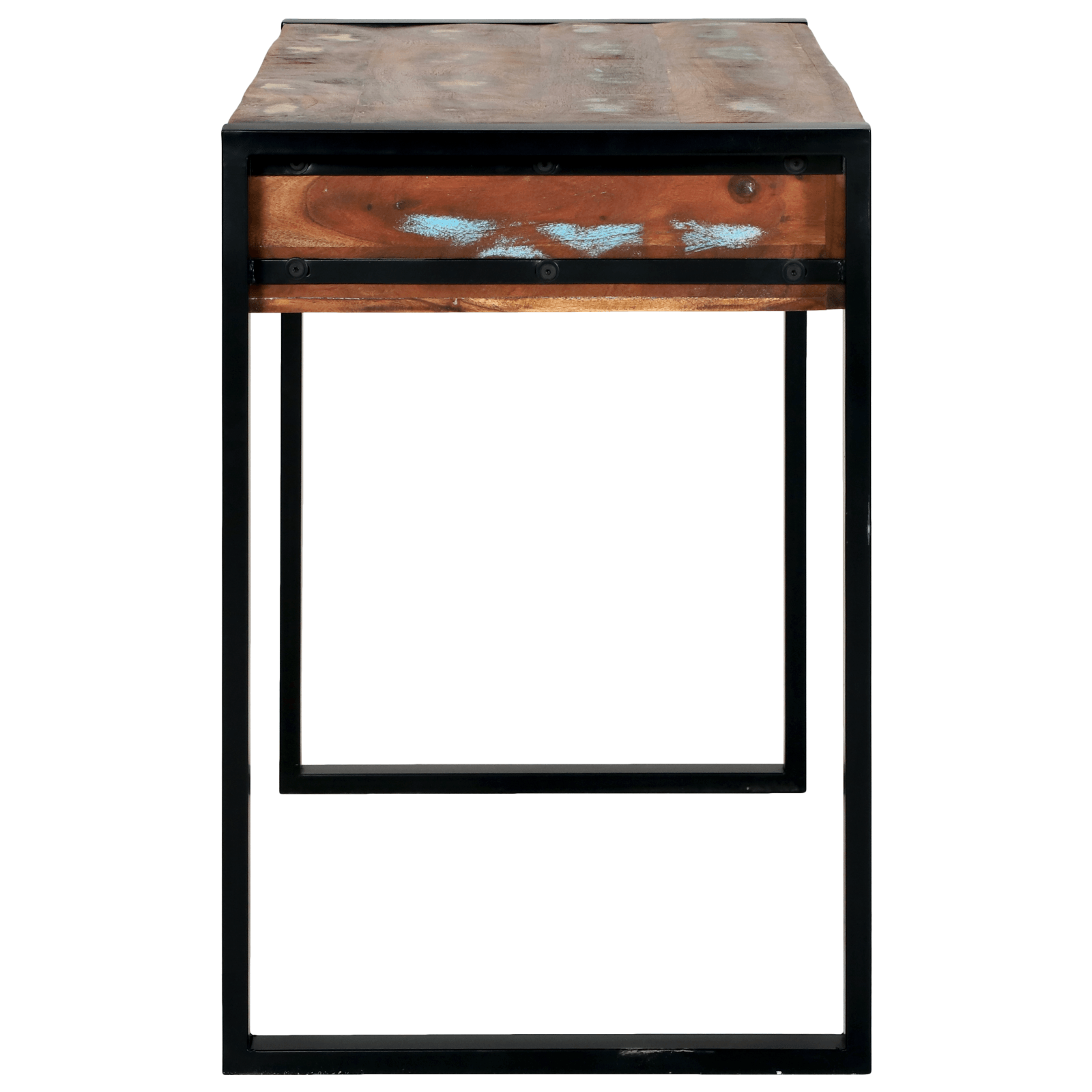 Masa de toaleta cu oglinda multicolor 100x50x75 cm din lemn recuperat — imaginea 7