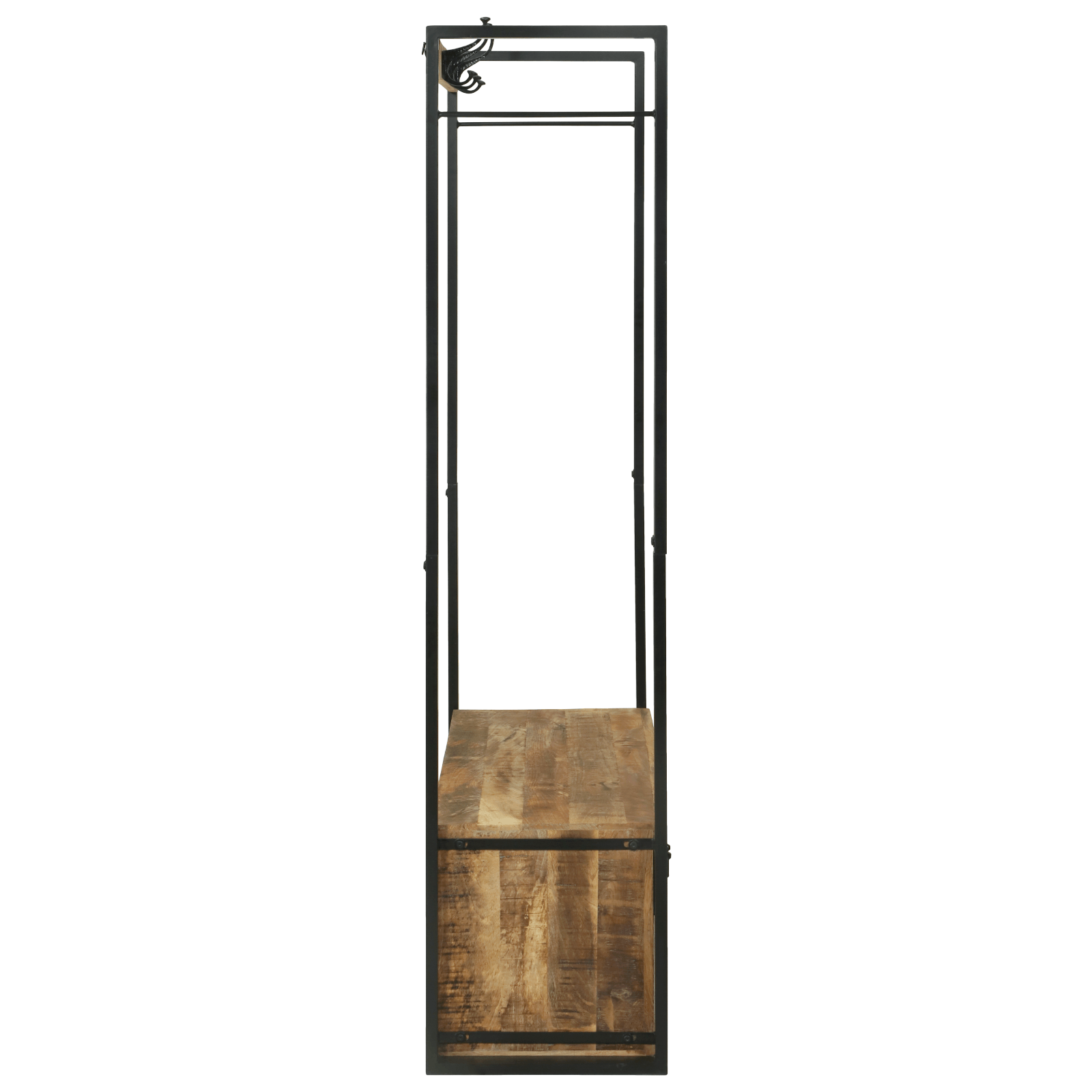 Raft pentru Haine cu Carlige si Rafturi 110x40x185 cm Lemn Masiv de Mango Aspru — imaginea 6