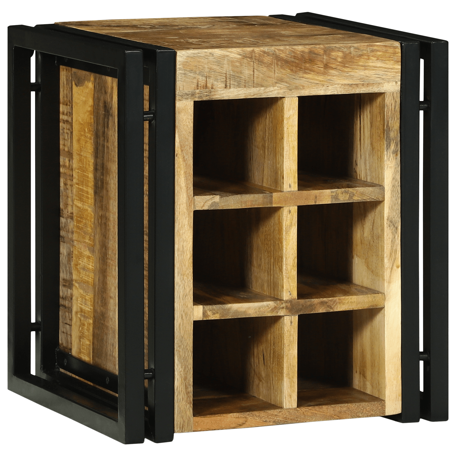 Raft de vin 34.5 x 35 x 39 cm Lemn solid Lemn de mango brut