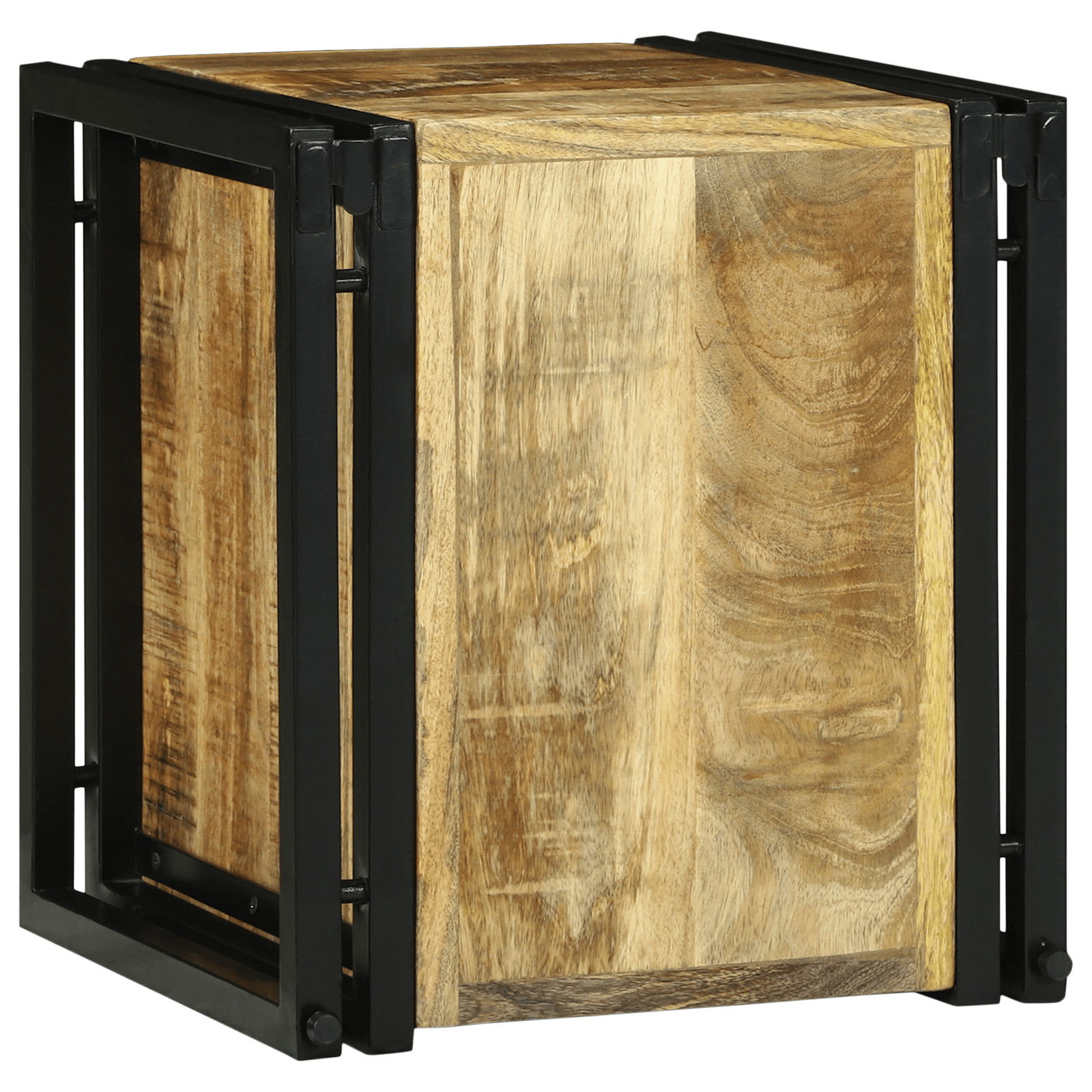 Raft de vin 34.5 x 35 x 39 cm Lemn solid Lemn de mango brut — imaginea 6