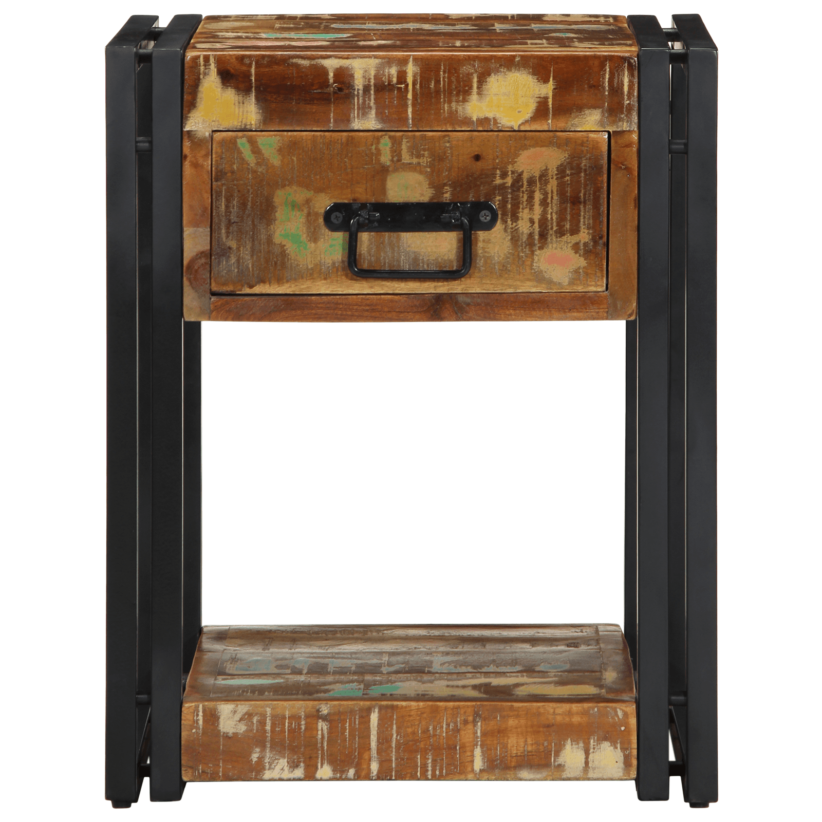 Noptiere, 2 piese, 40x35x50 cm, lemn masiv reciclat — imaginea 7