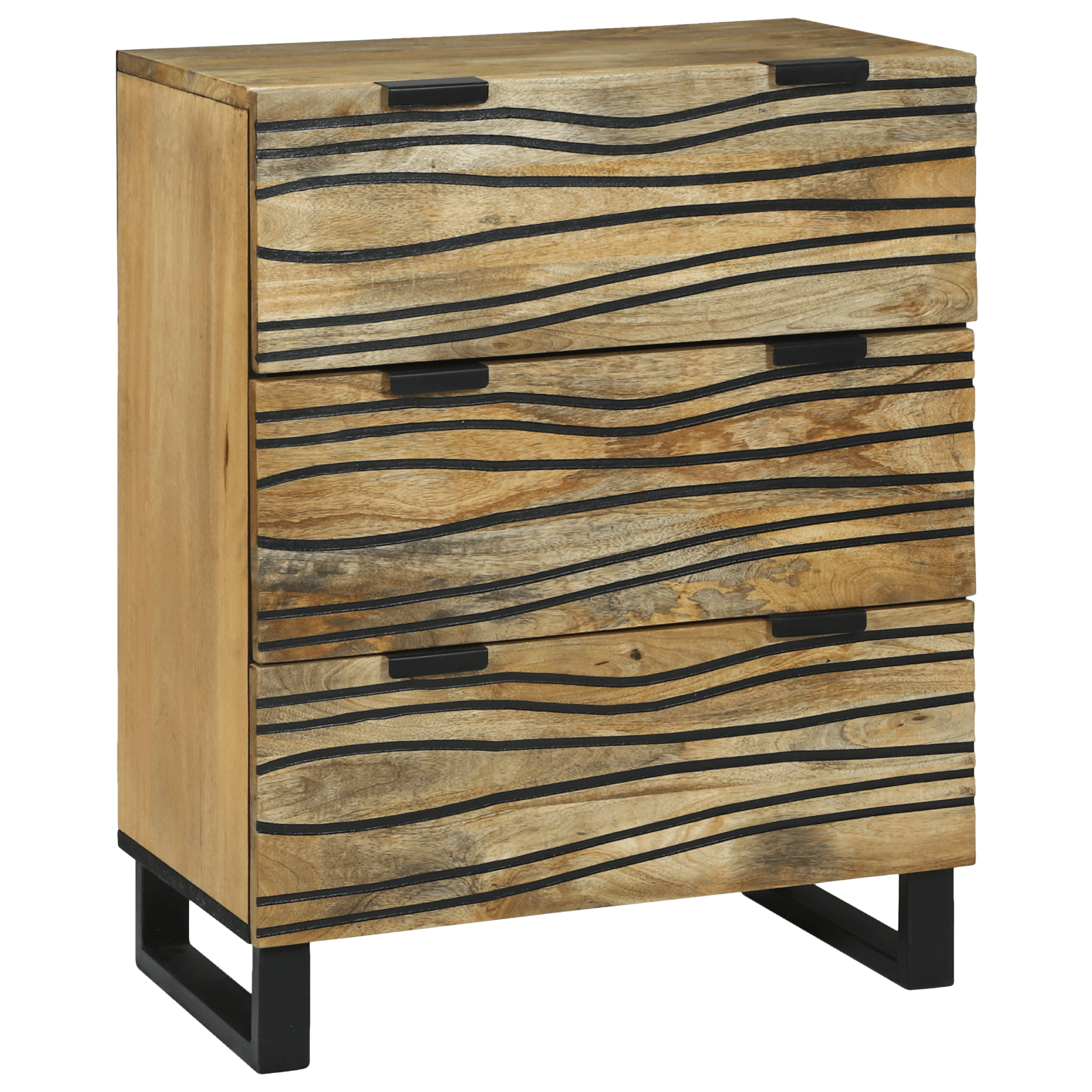 Dulap lateral 60x33.5x75 cm din lemn solid de mango