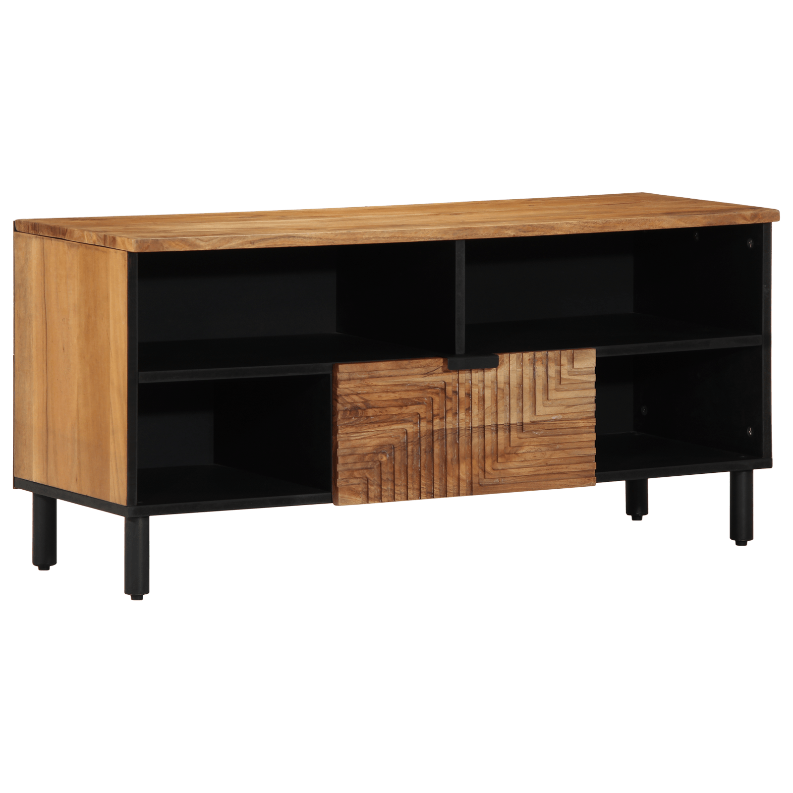 Dulap TV, 100x33,5x46 cm, lemn masiv acacia — imaginea 2