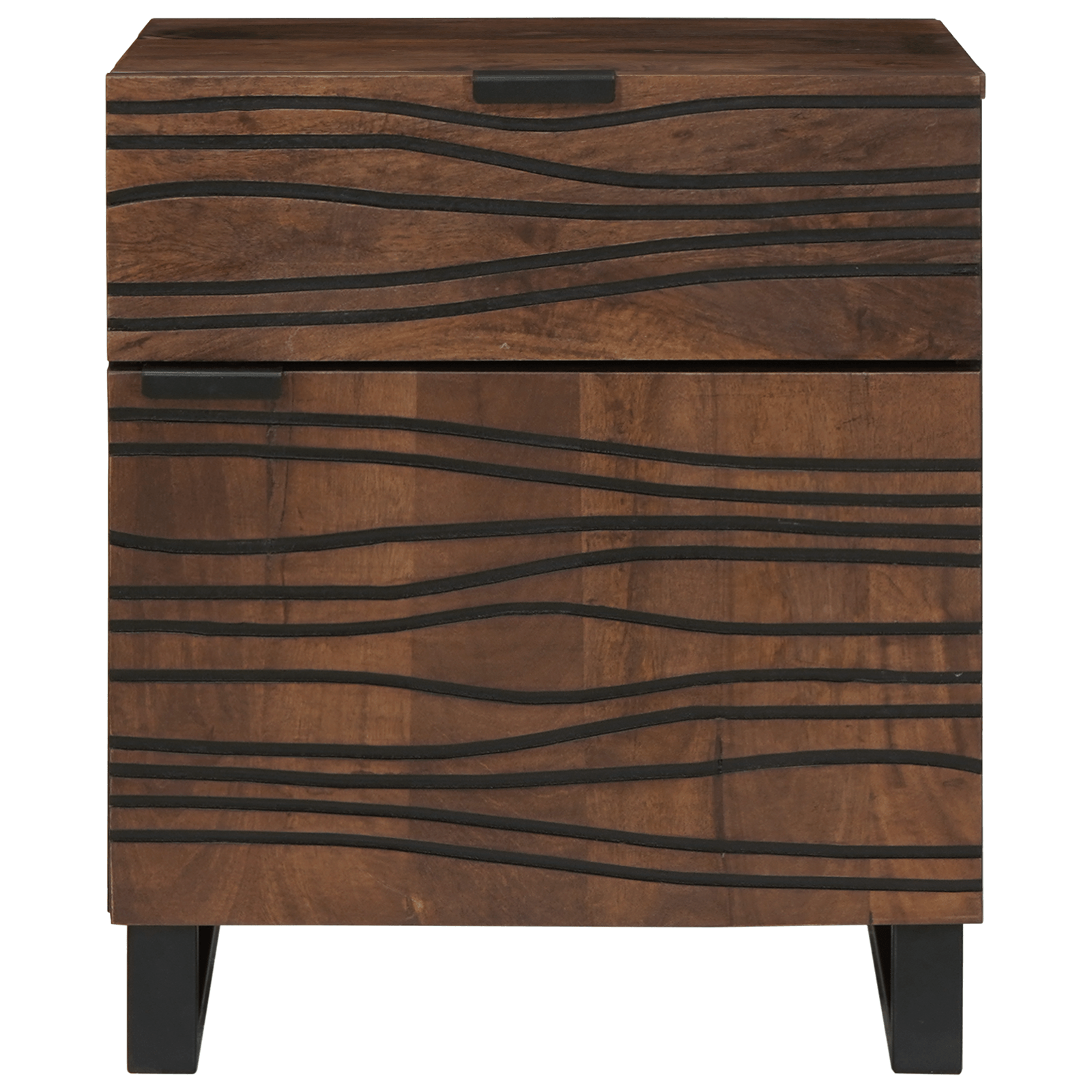 Cabinet lateral 50x33x60 cm Lemn masiv Nuc — imaginea 3