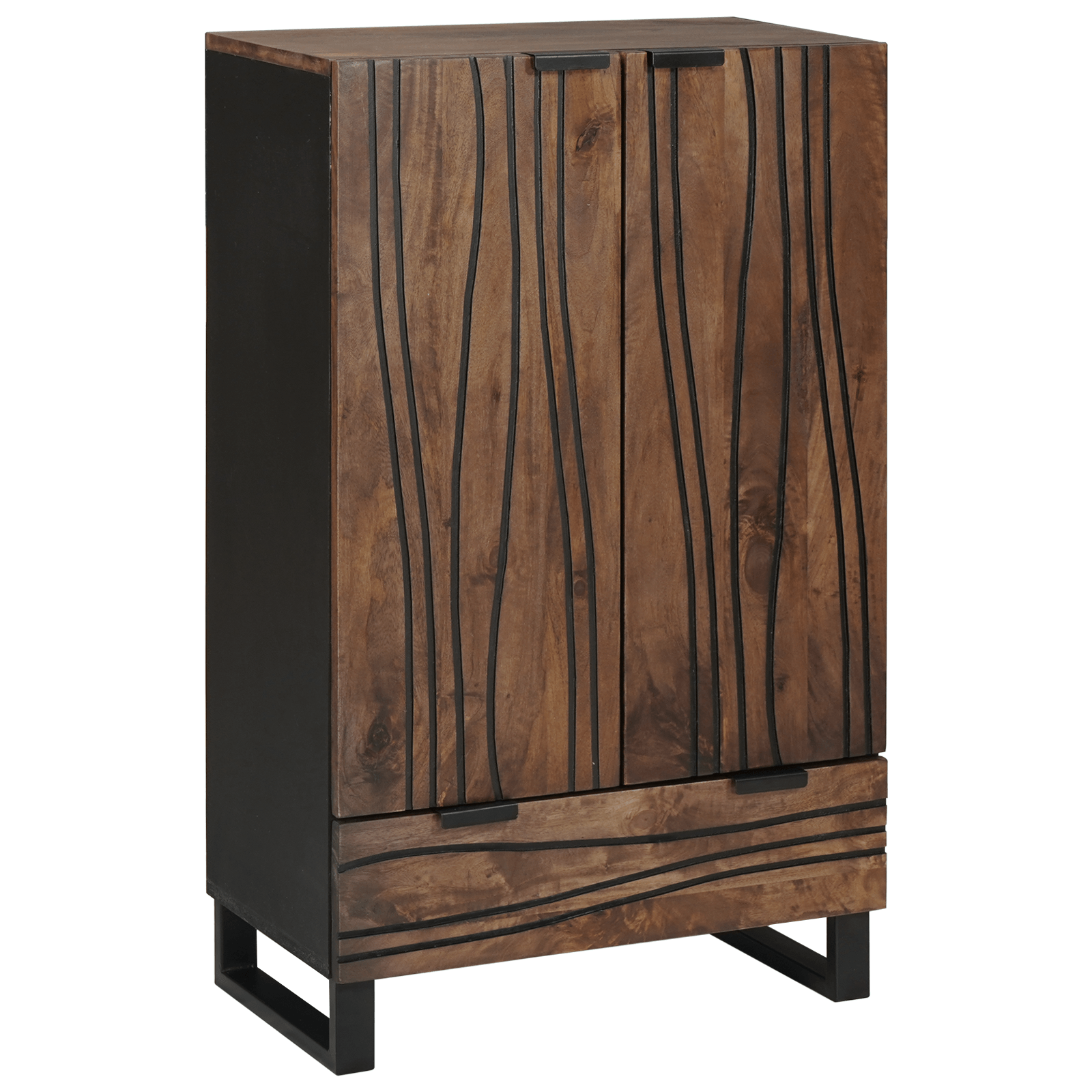Highboard 60x33.5x100 cm din lemn masiv de nuc