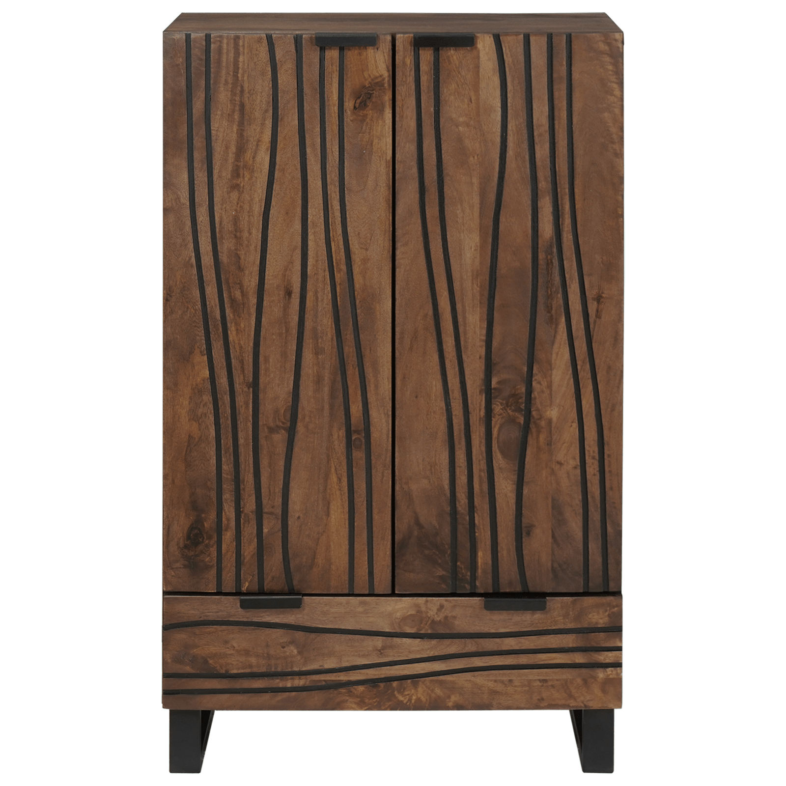 Highboard 60x33.5x100 cm din lemn masiv de nuc — imaginea 3