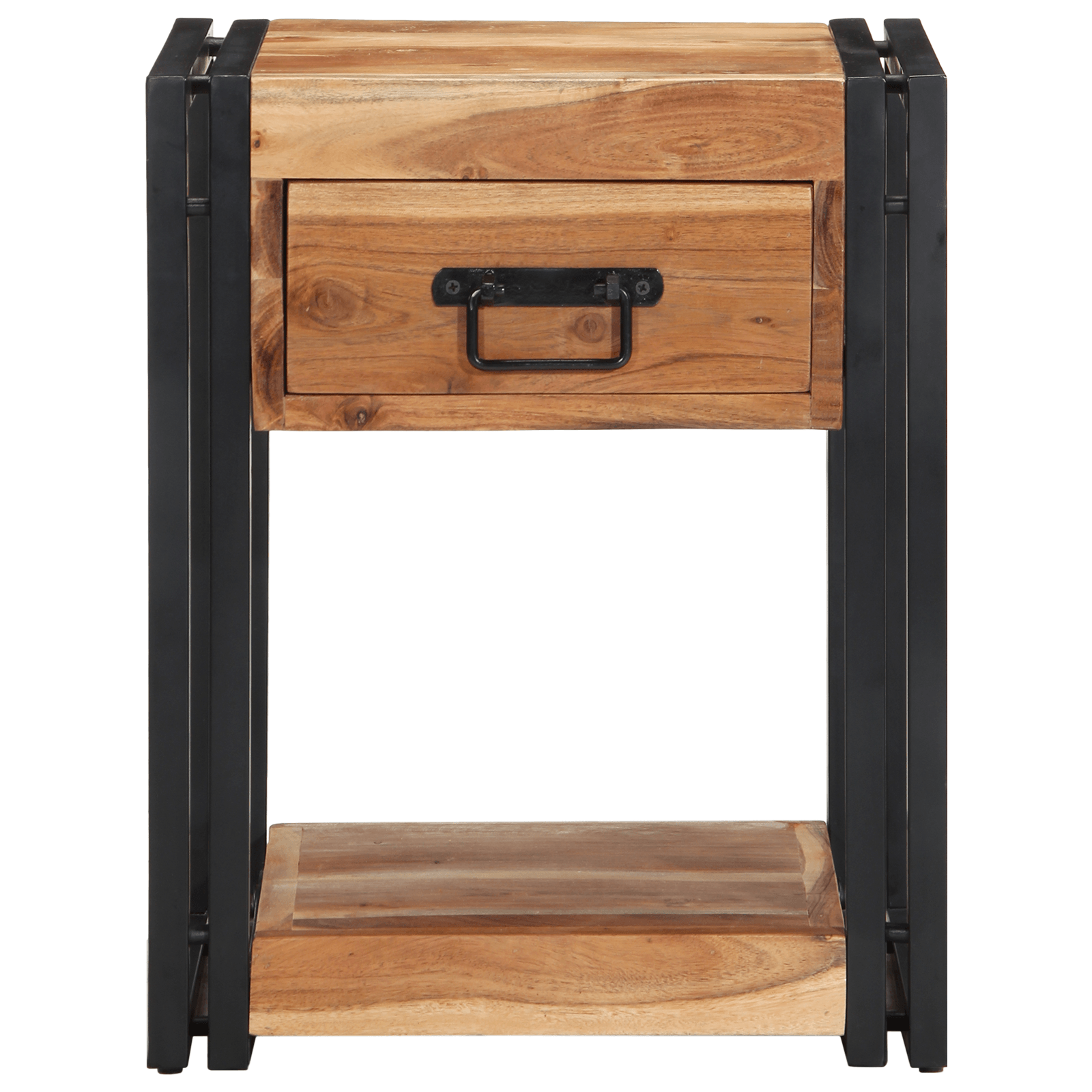 Noptiere, 2 piese, 40x35x50 cm, lemn masiv de acacia — imaginea 7