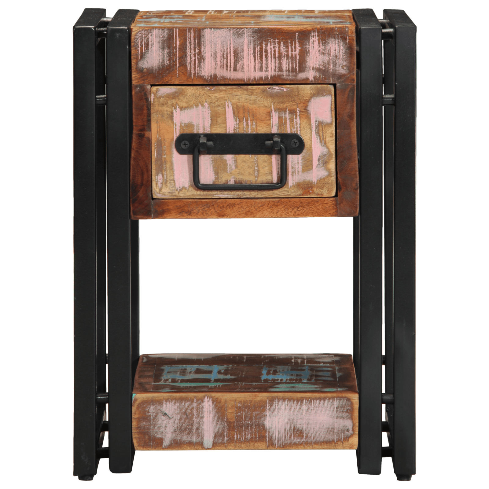 Noptiera 40x40x40 cm din lemn masiv recuperat — imaginea 6