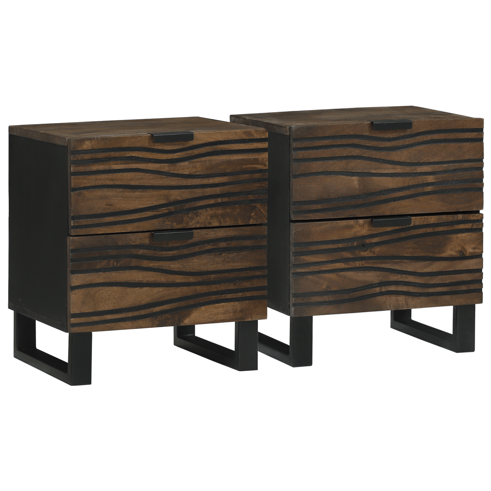 Noptiere 2 buc 40x33.5x46 cm Lemn masiv de mango