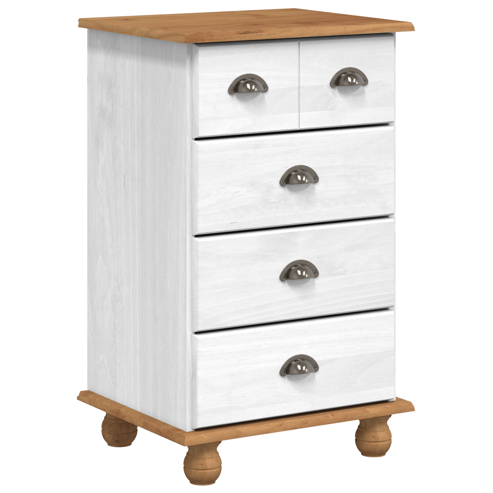Comoda 'ASKIM'Alb 45.8x40x79 cm Lemn Solid Pin — imaginea 2