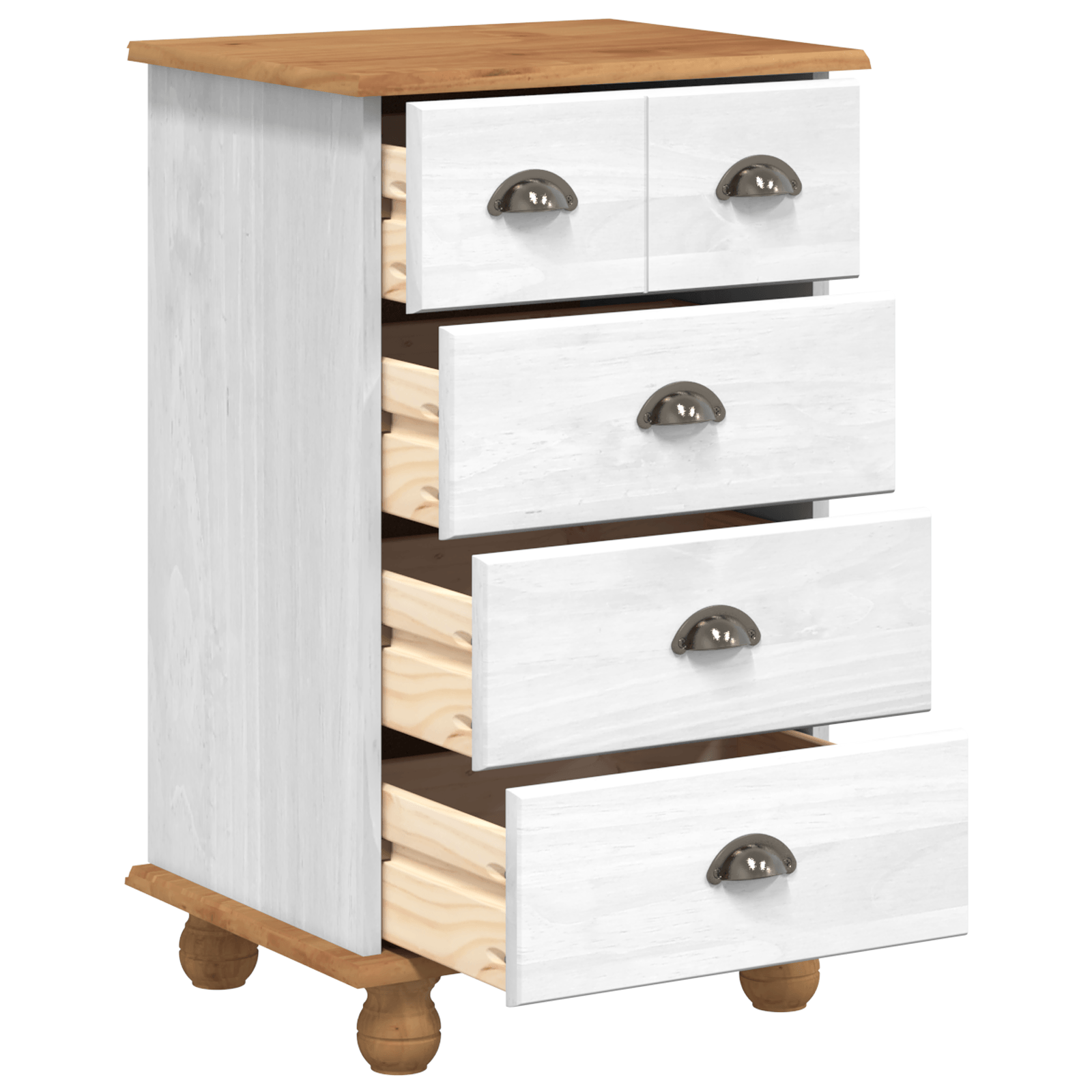 Comoda 'ASKIM'Alb 45.8x40x79 cm Lemn Solid Pin — imaginea 5