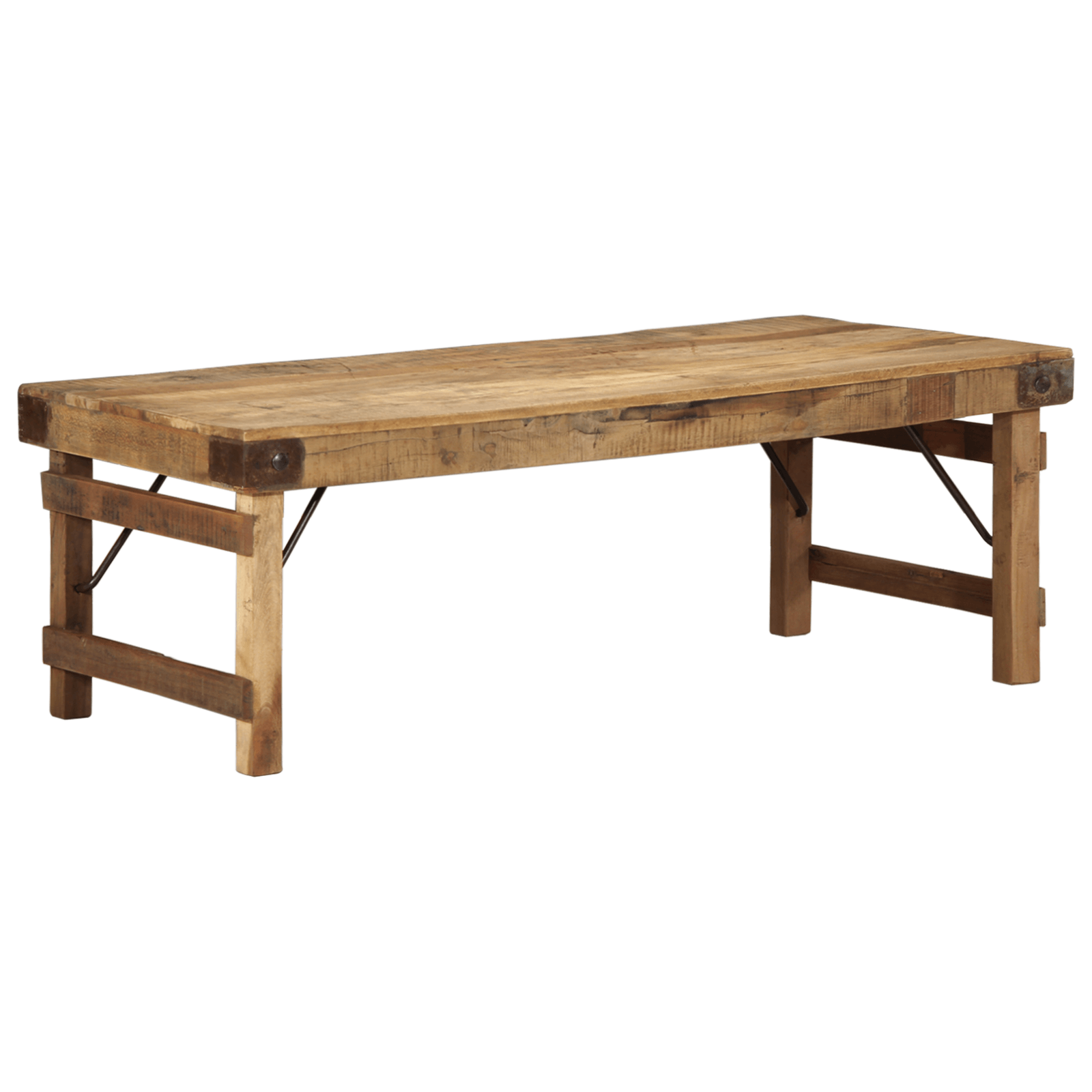 Masa de cafea 110x55x40 cm din lemn masiv recuperat — imaginea 6