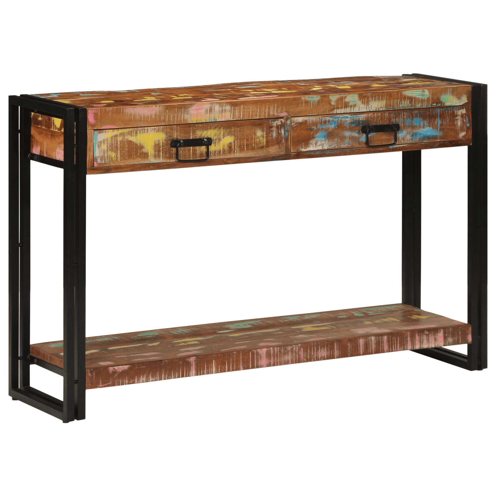 Masa consola, multicolor, 120x33x75 cm, lemn masiv reciclat — imaginea 4