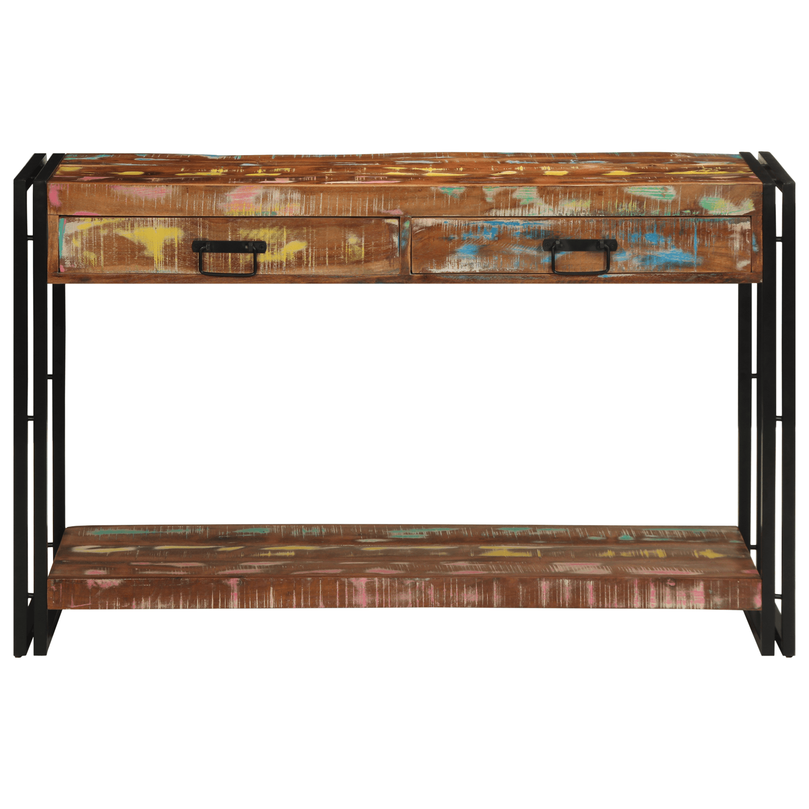 Masa consola, multicolor, 120x33x75 cm, lemn masiv reciclat — imaginea 5