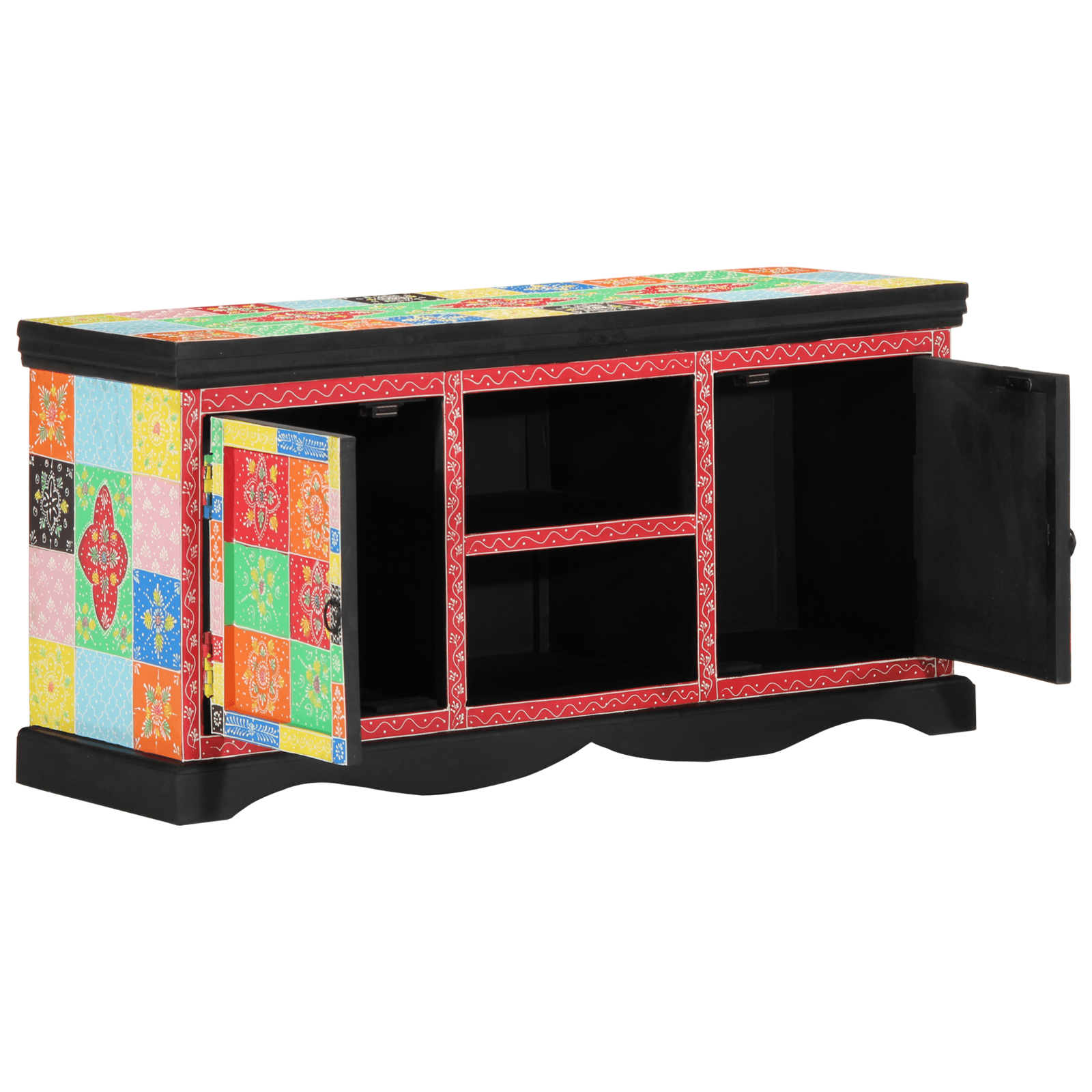 Dulap TV Colorat 100x35x50 cm din Lemn Masiv de Mango