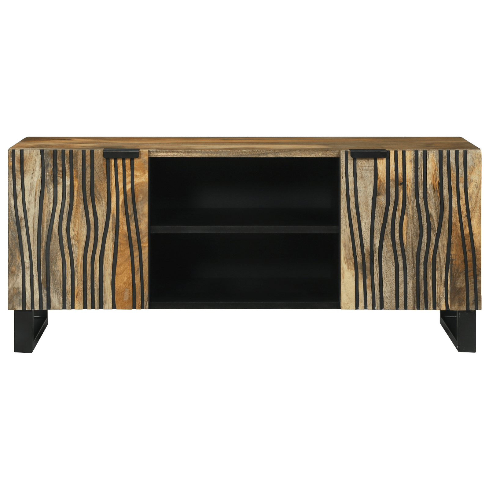 Cabinet TV 105x33.5x46 cm Lemn Masiv de Mango si Lemn Ingenunchiat — imaginea 3