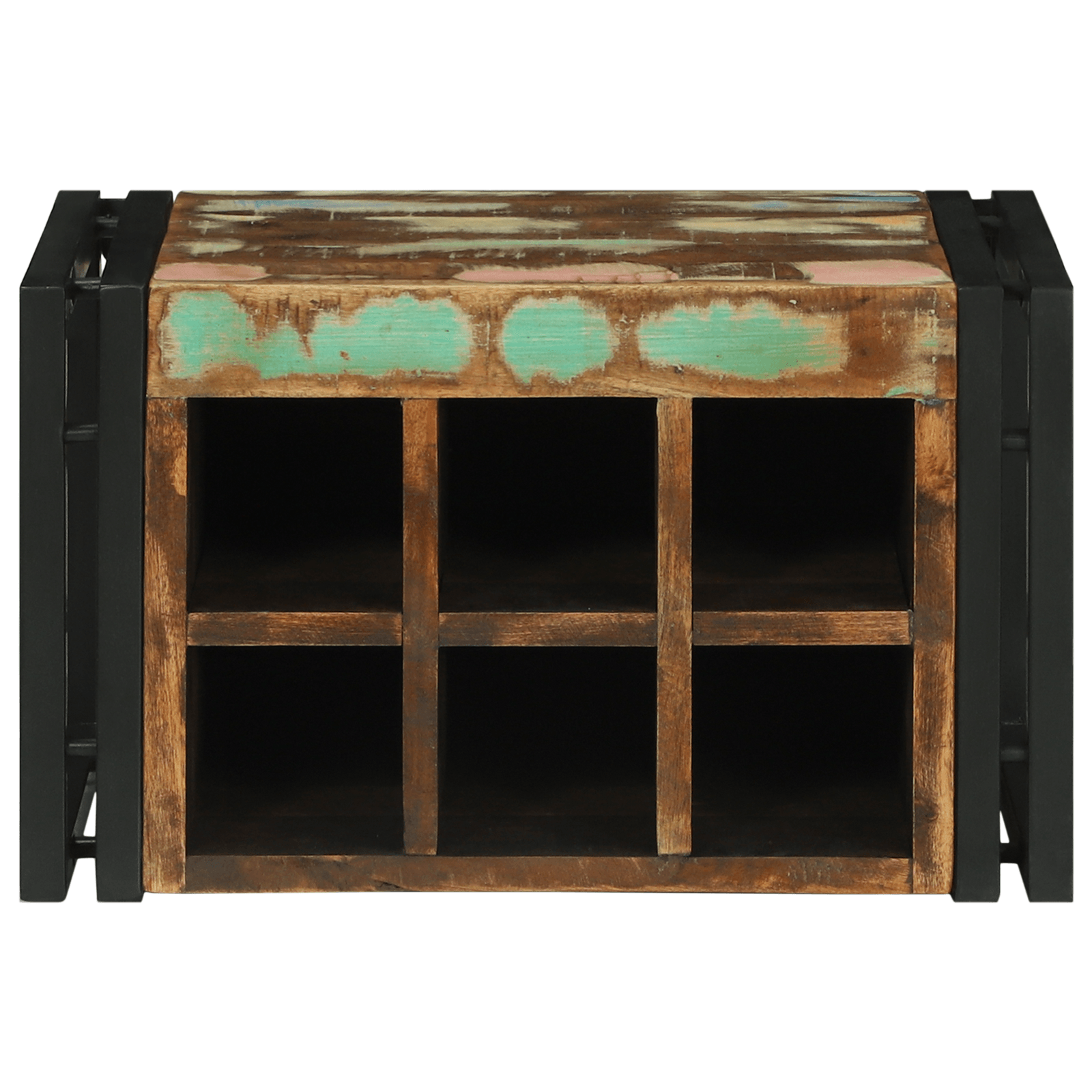 Raft vin 46x35x27.5 cm din lemn recuperat — imaginea 4
