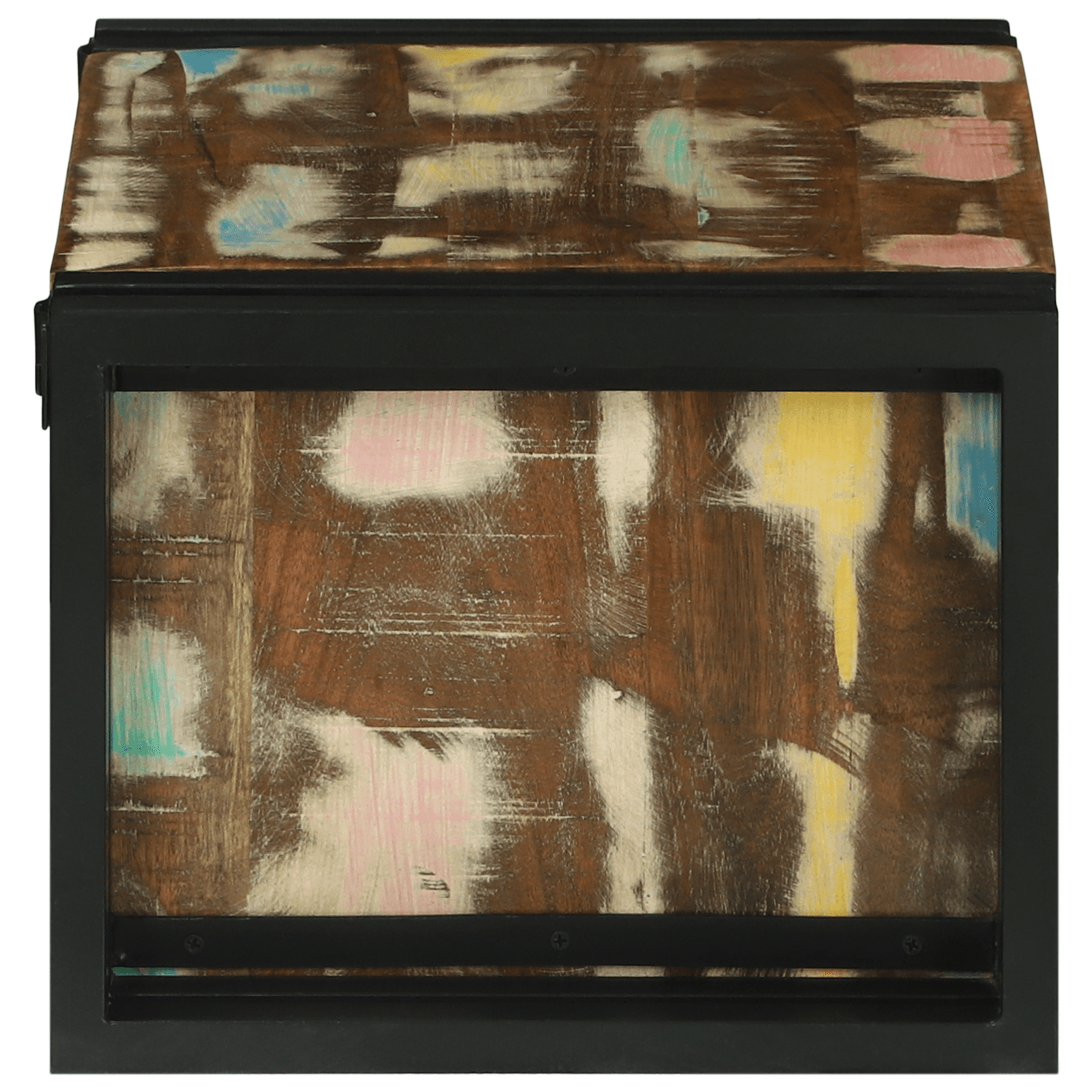 Raft vin 46x35x27.5 cm din lemn recuperat — imaginea 5