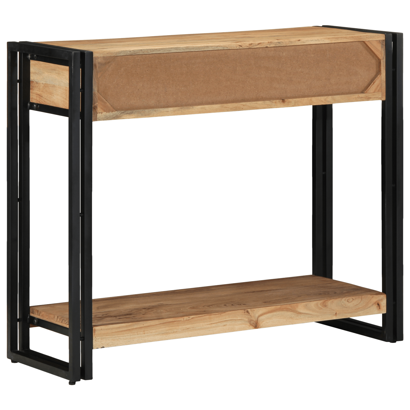 Masa consola, negru, 120x33x75 cm, lemn masiv acacia si metal — imaginea 7