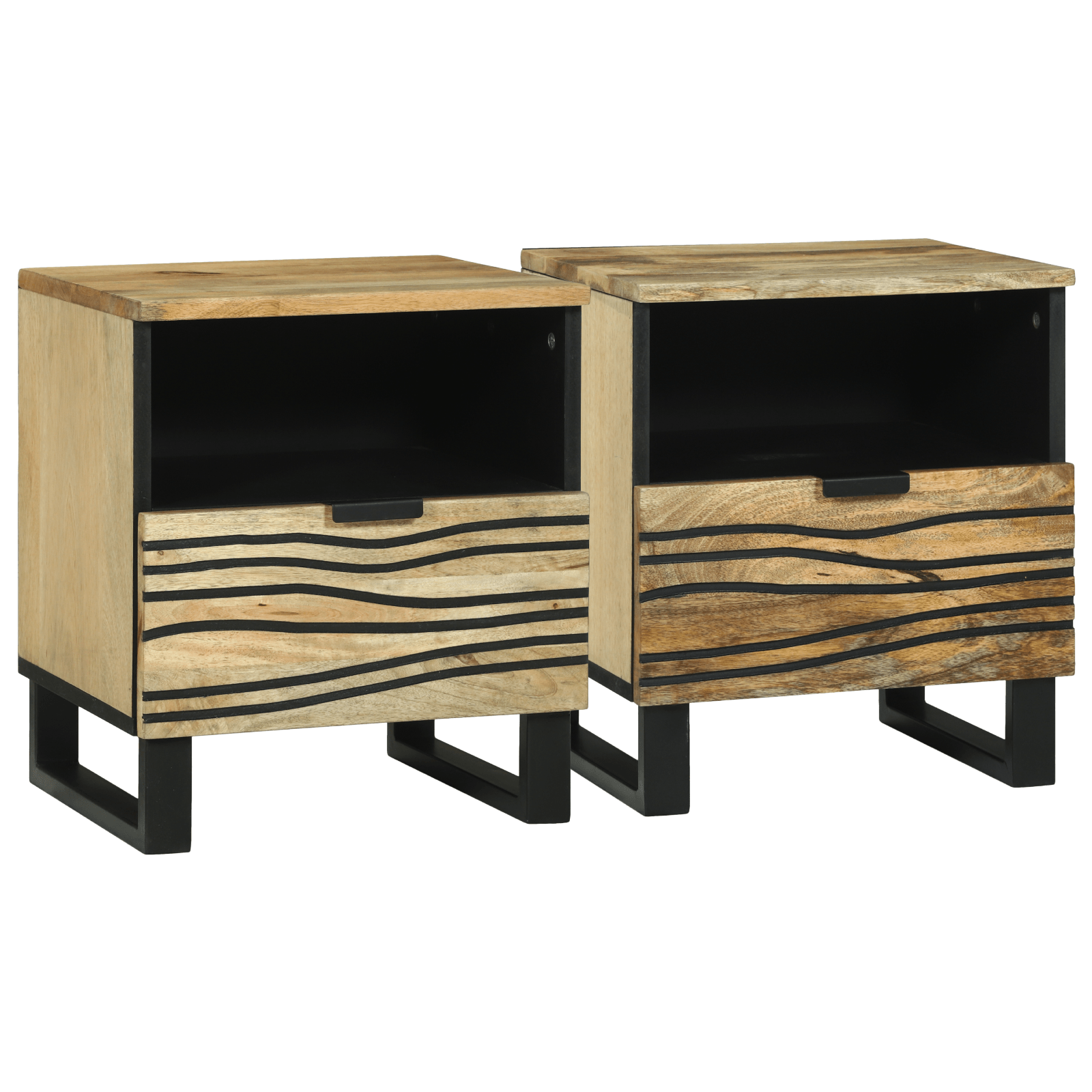Noptiere 2 pcs 40x33x46 cm Lemn solid de mango