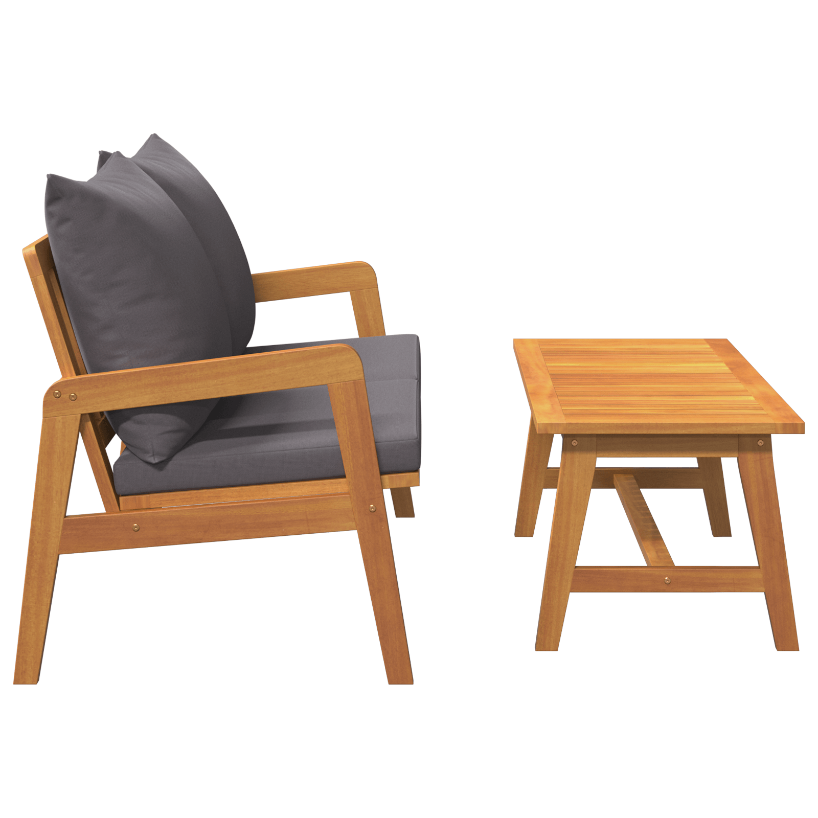 Set Bistro 2 piese cu perne - Fabricat din lemn solid de acacia — imaginea 9