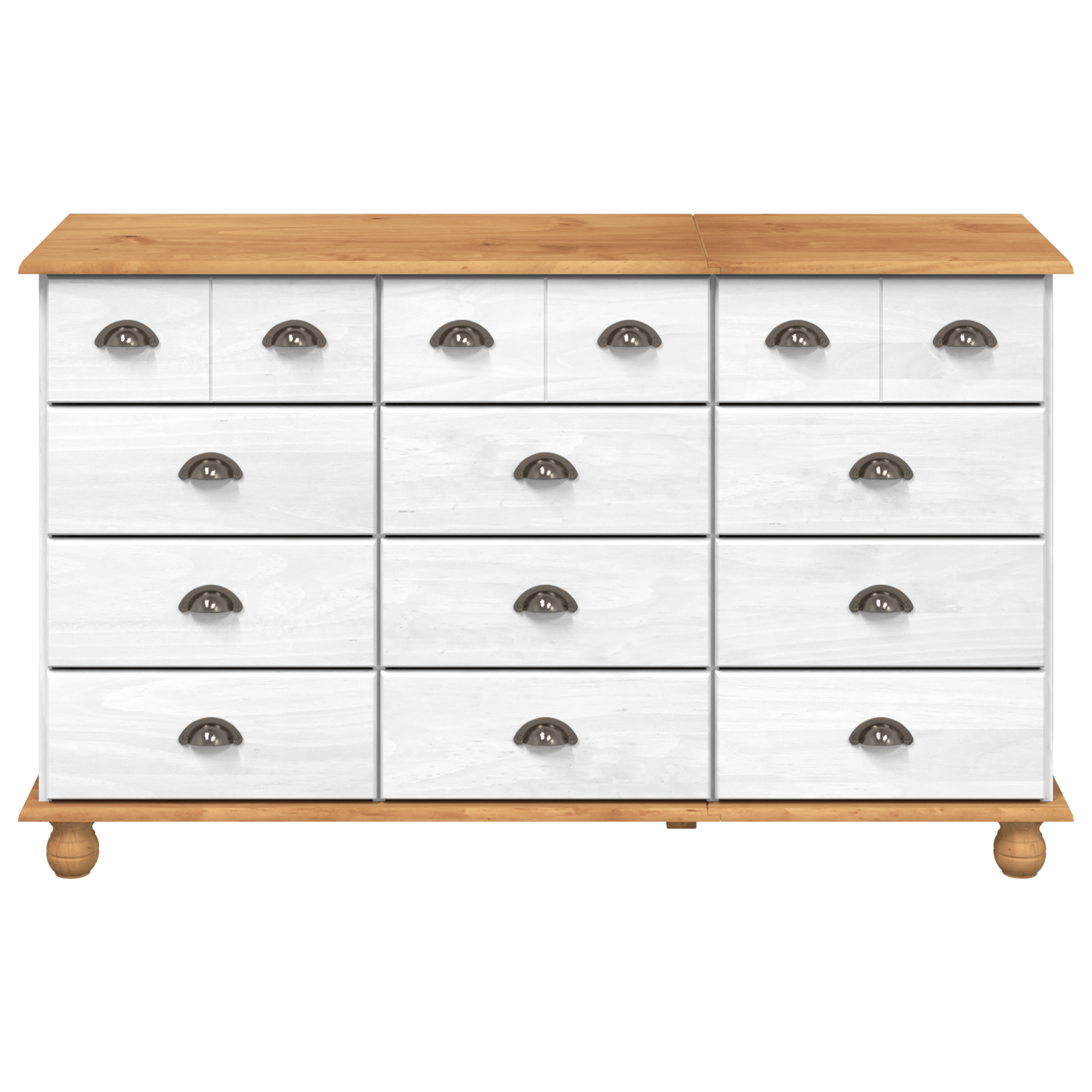 Comoda cu sertare "ASKIM" Alb 79x40x133.5 cm Lemn masiv Pin — imaginea 6