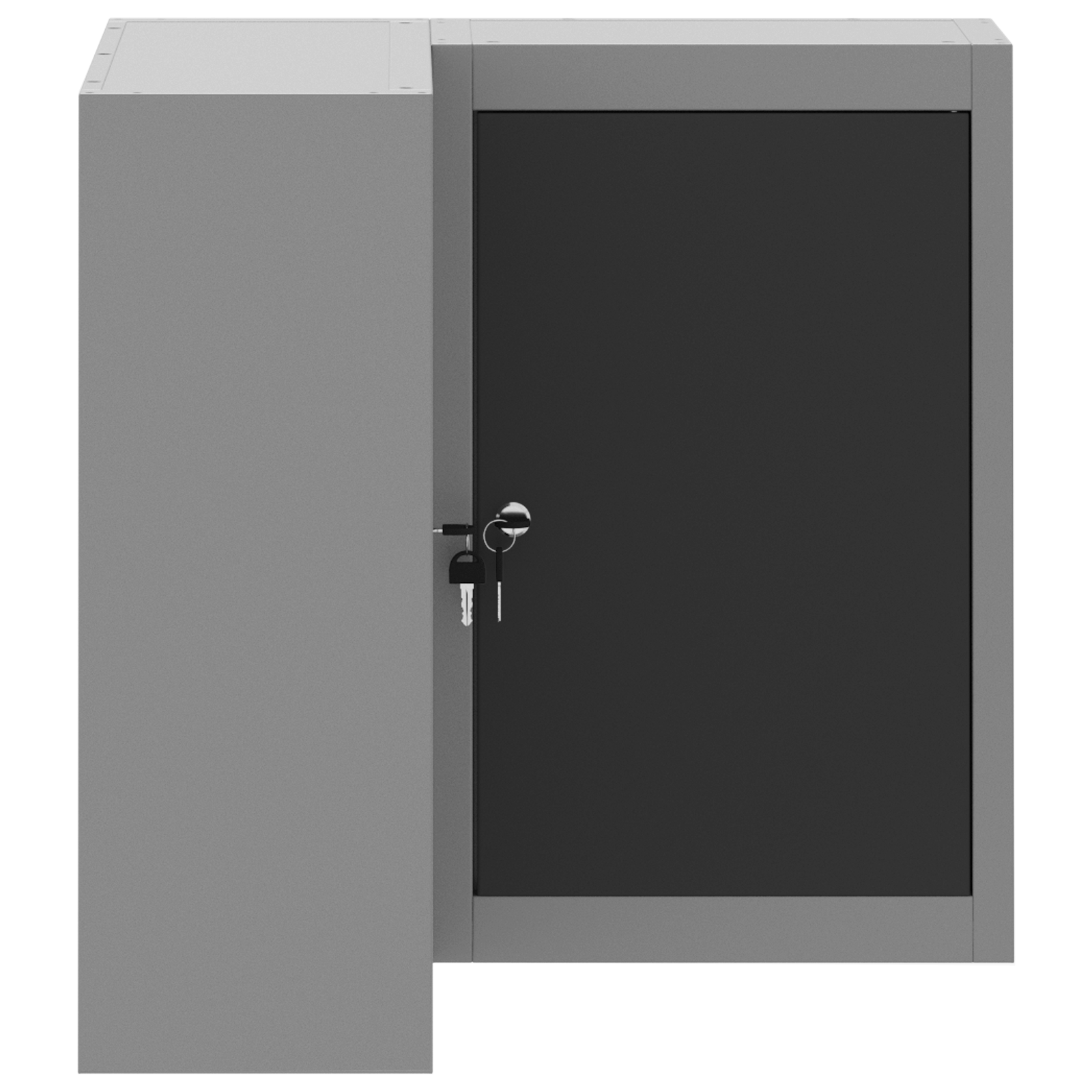 Dulap de unelte de colt, de perete, cu incuietoare, negru, otel — imaginea 7