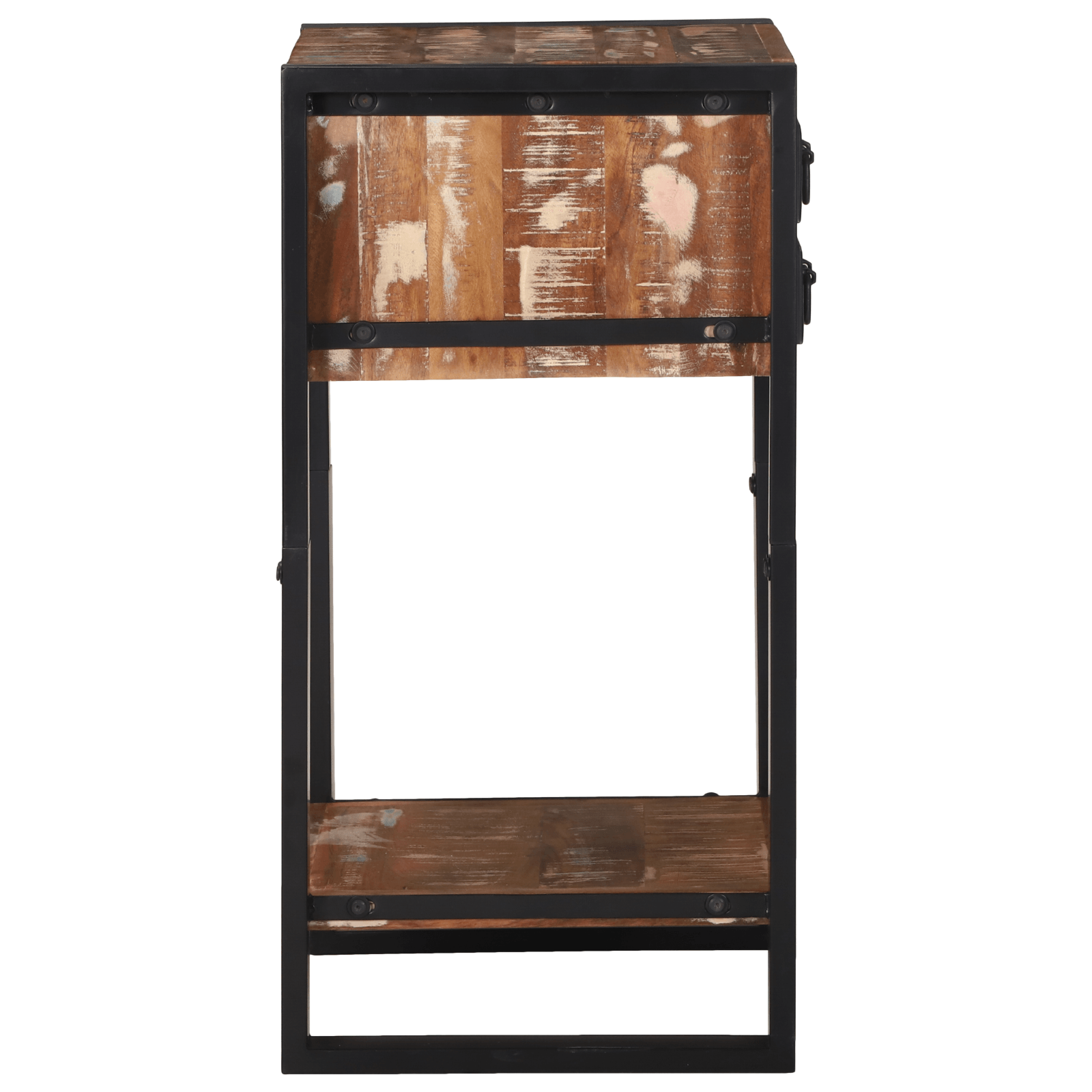 Masa de colt Multicolor 40x40x80 cm Lemn solid recuperat — imaginea 6