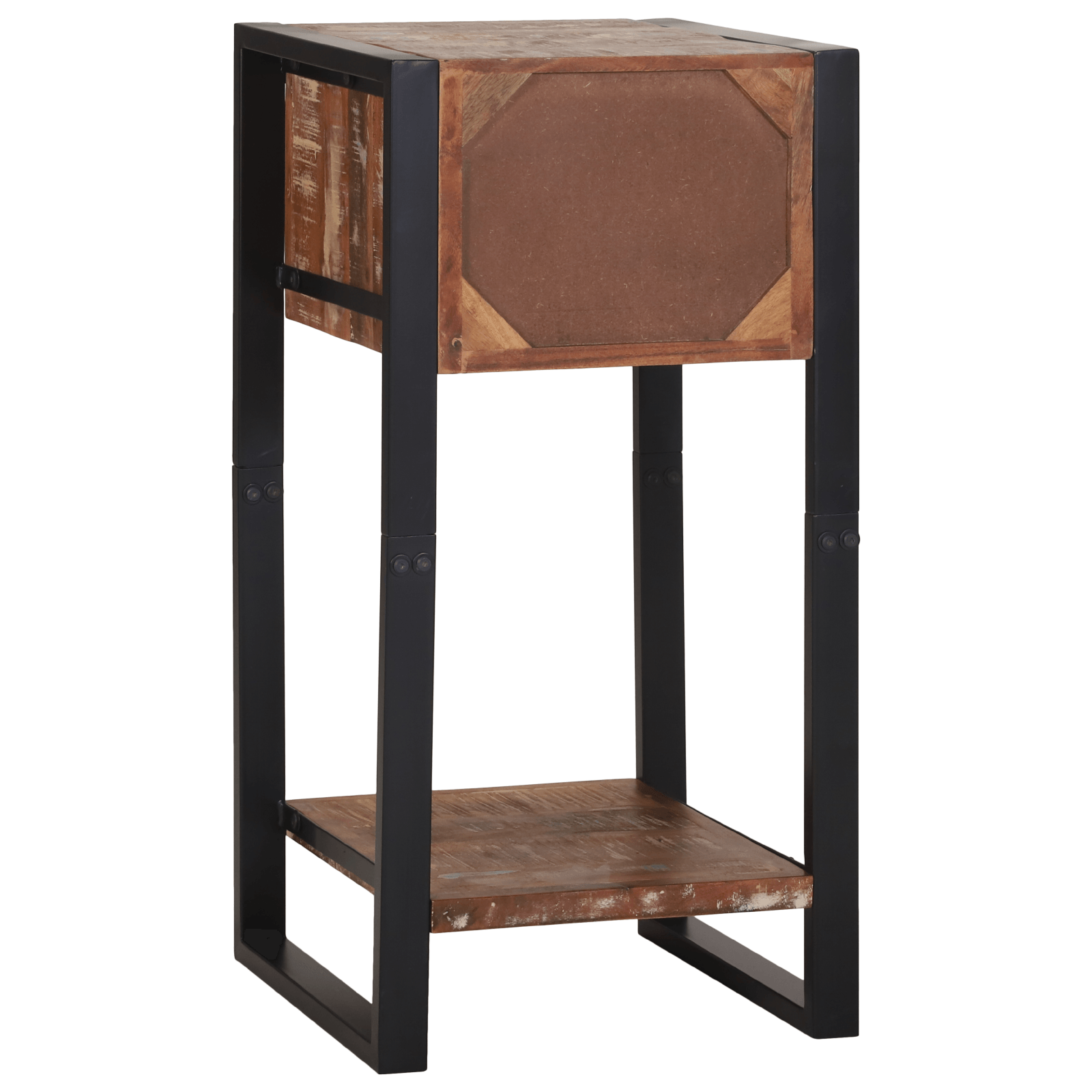 Masa de colt Multicolor 40x40x80 cm Lemn solid recuperat — imaginea 7