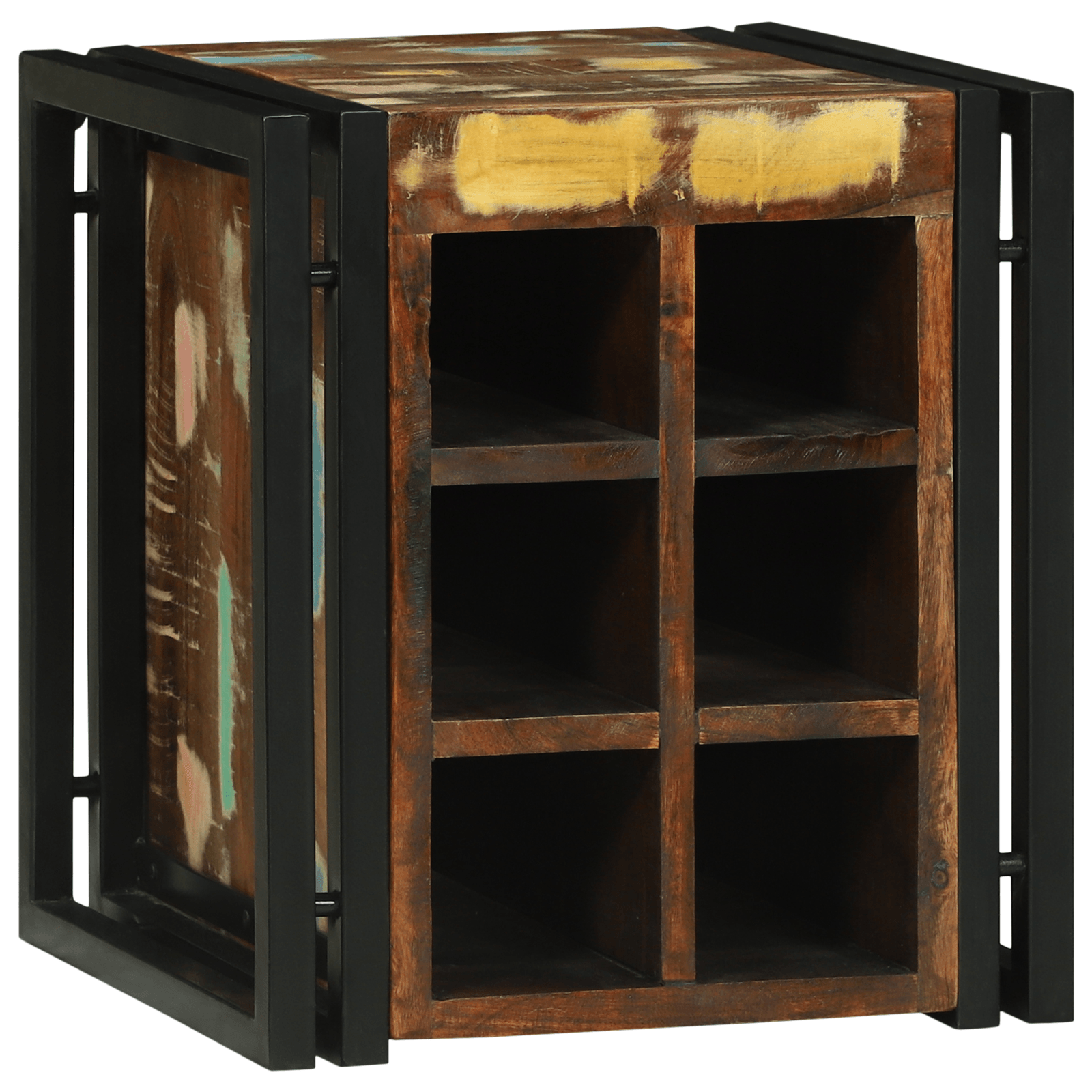 Raft vin 34.5x35x39 cm din lemn reciclat