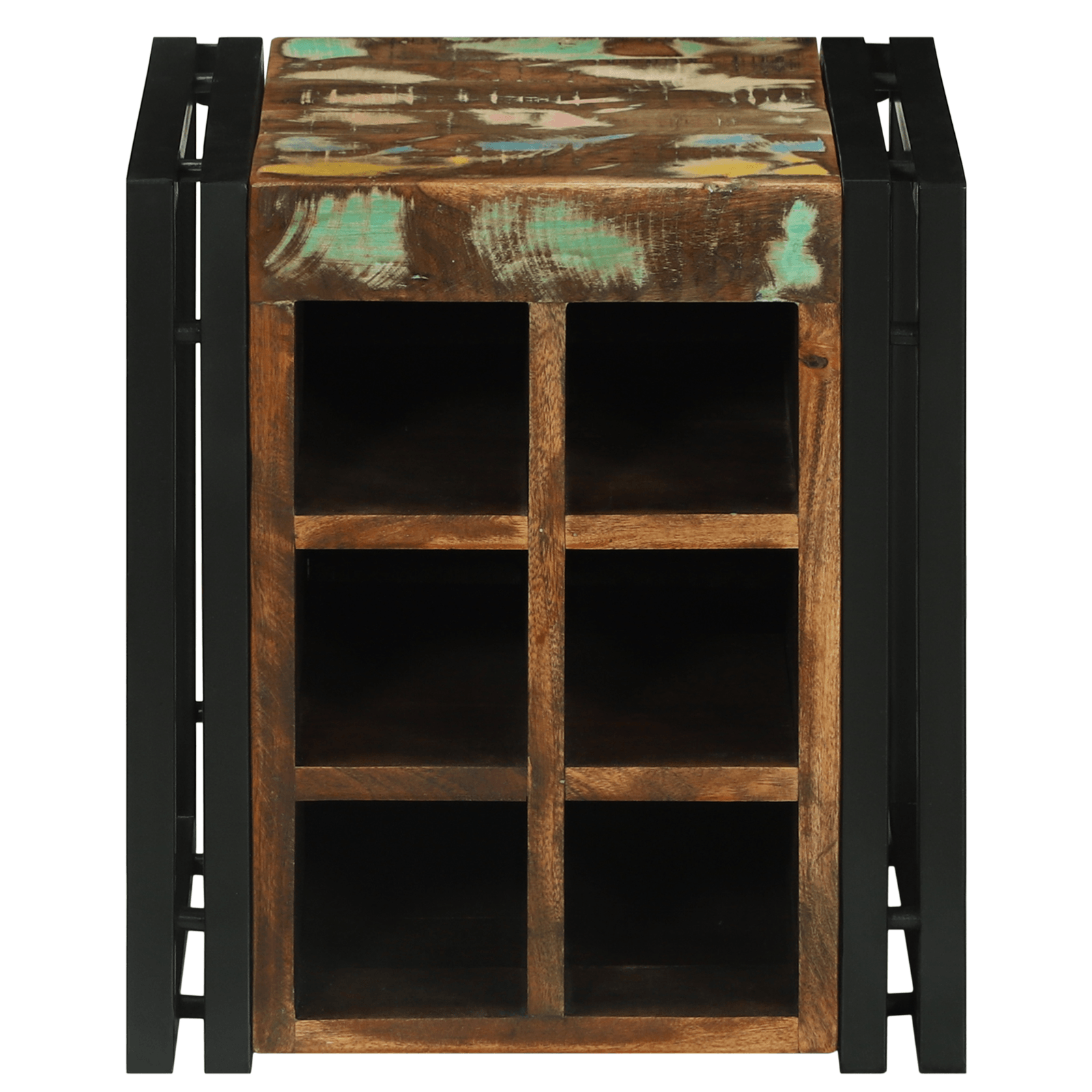 Raft vin 34.5x35x39 cm din lemn reciclat — imaginea 4