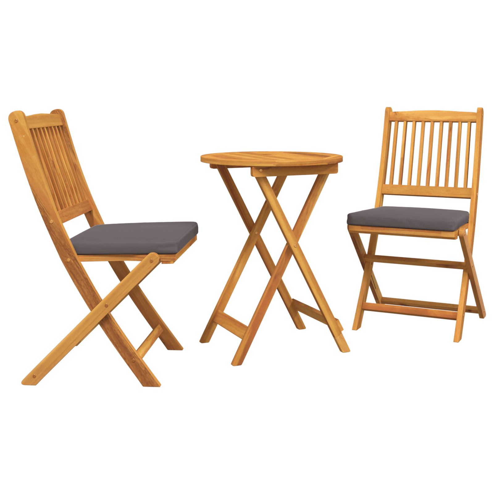 Set bistro de gradina, 3 piese, lemn masiv acacia — imaginea 2