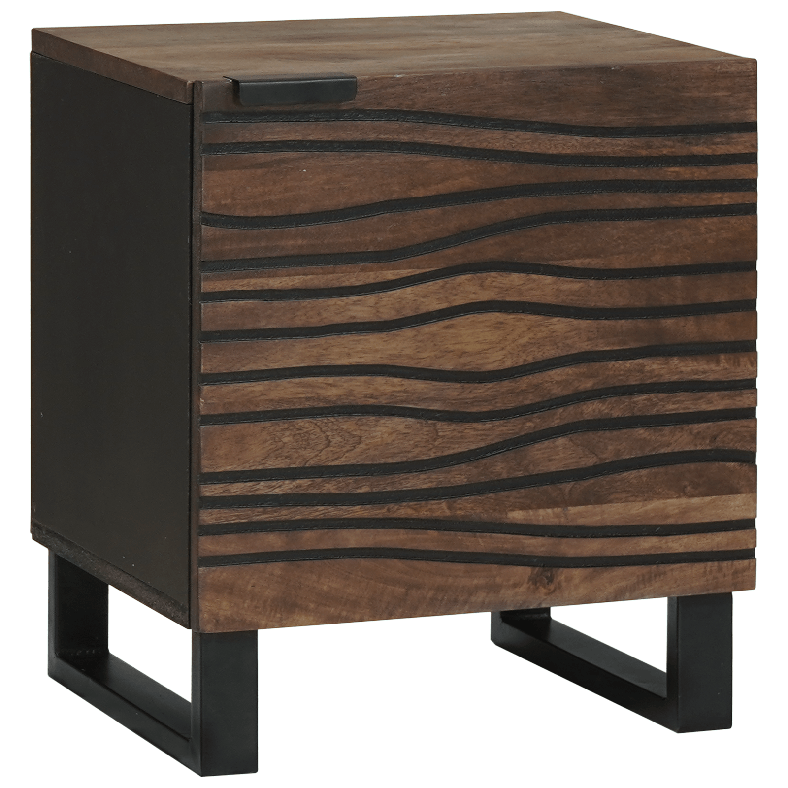 Cabinet de noptiera 40x33.5x46 cm Lemn masiv de nuc