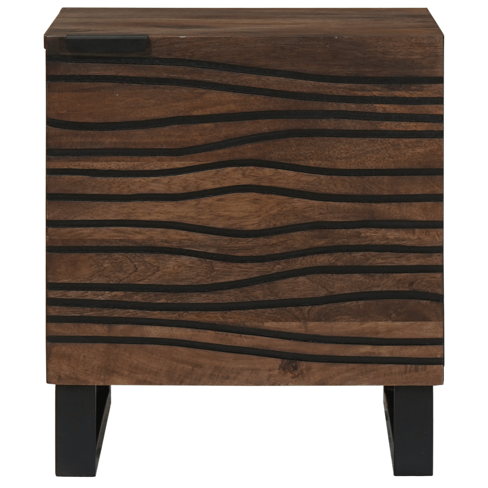 Cabinet de noptiera 40x33.5x46 cm Lemn masiv de nuc — imaginea 3