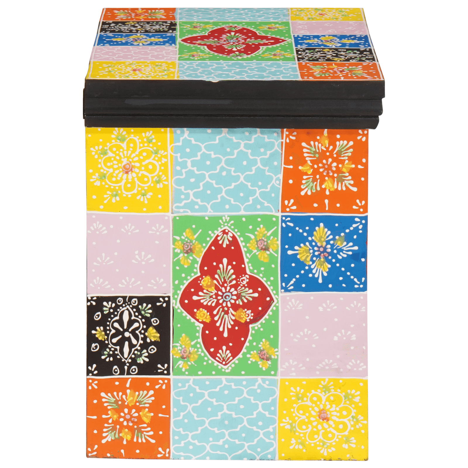 Noptiera Multicolor 40x30x40 cm Lemn Solid Mango — imaginea 3